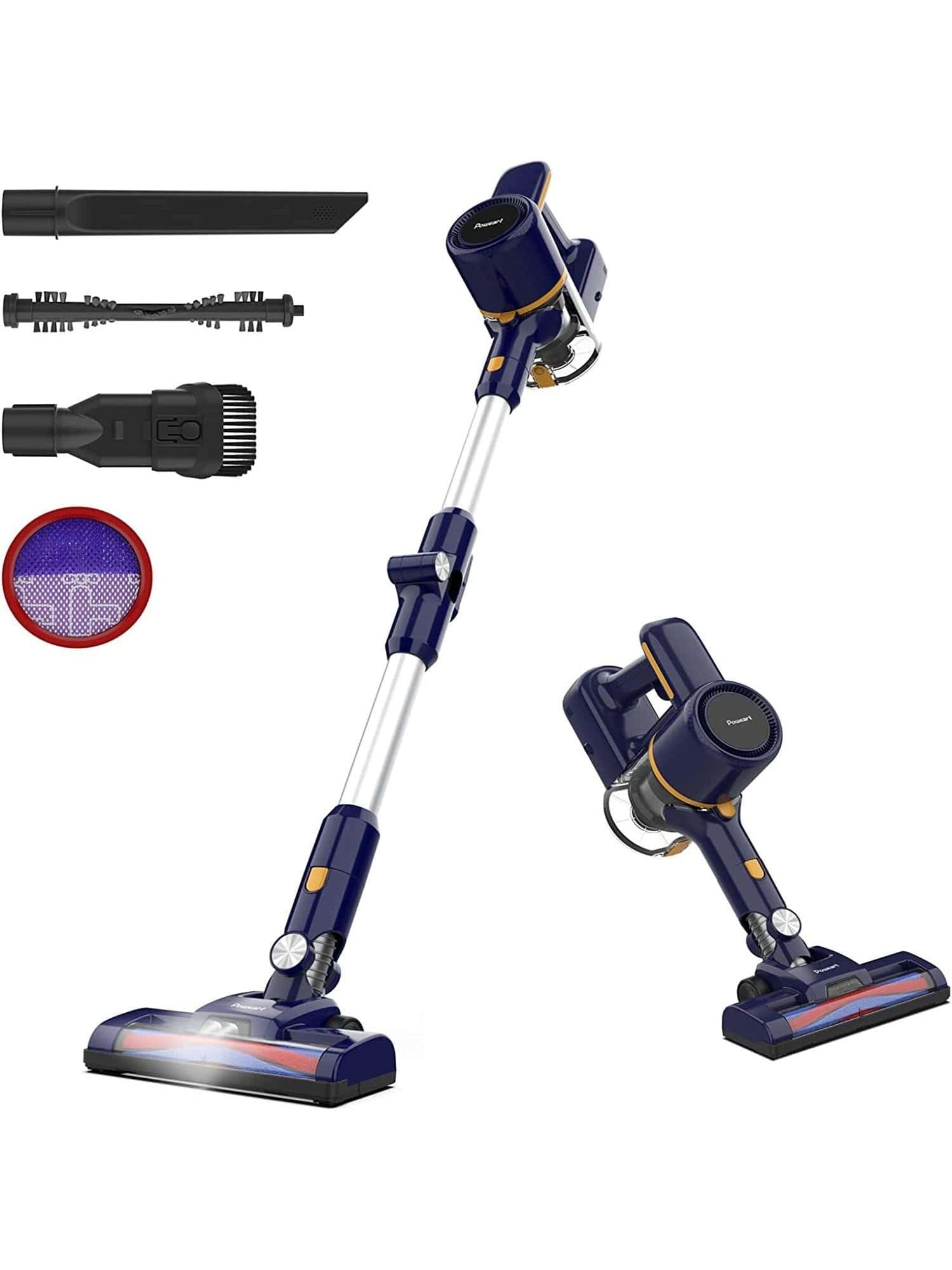 Inse Cordless Vacuum Cleaner, Lightweight Cordless Stick Vacuum with 2200mAh Battery, 6-in-1 Versatile Rechargeable Vacuum Up to 45mins Runtime, Quiet