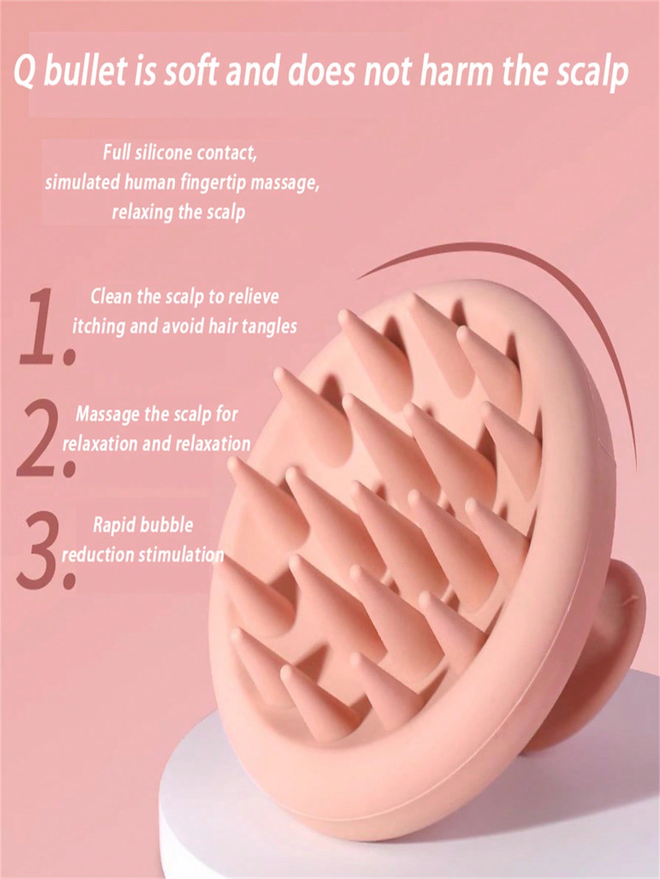 (gift Box Package) 1pc Skin-friendly Silicone Hair Scalp Massage Shampoo Brush, Scalp Cleaning, Anti-hair Loss & Itch Relief, For Salon & Home Use, Portable And Easy To Use, Promotes Blood Circulation & Relaxation-Purple-4