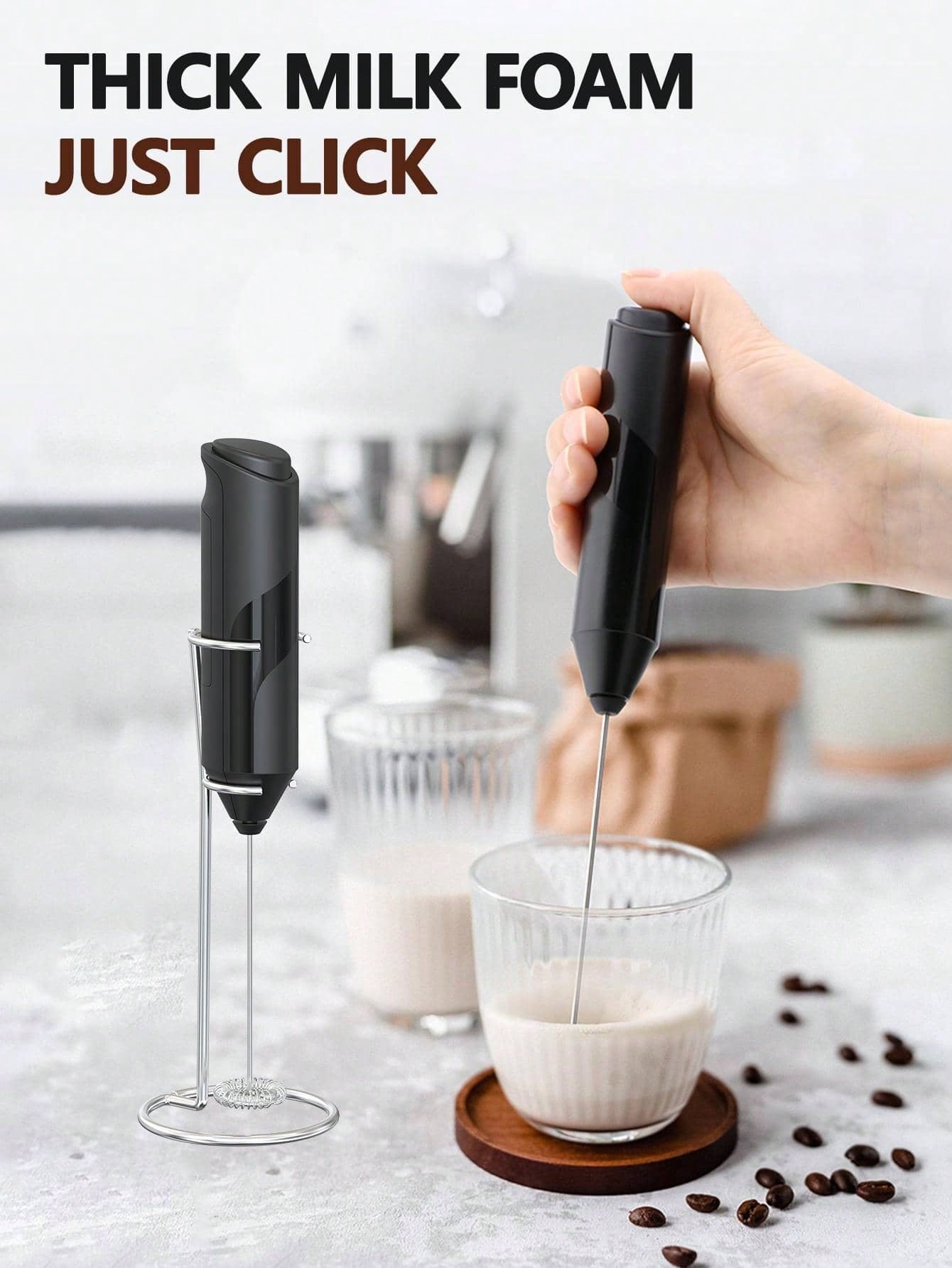 1pc Electric Milk Frother, Mini Black ABS Hand Mixer, For Coffee Cream