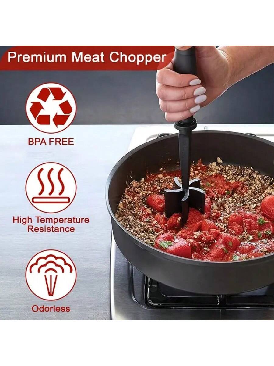 Meat Chopper, Heat Resistant Meat Masher For Hamburger Meat
