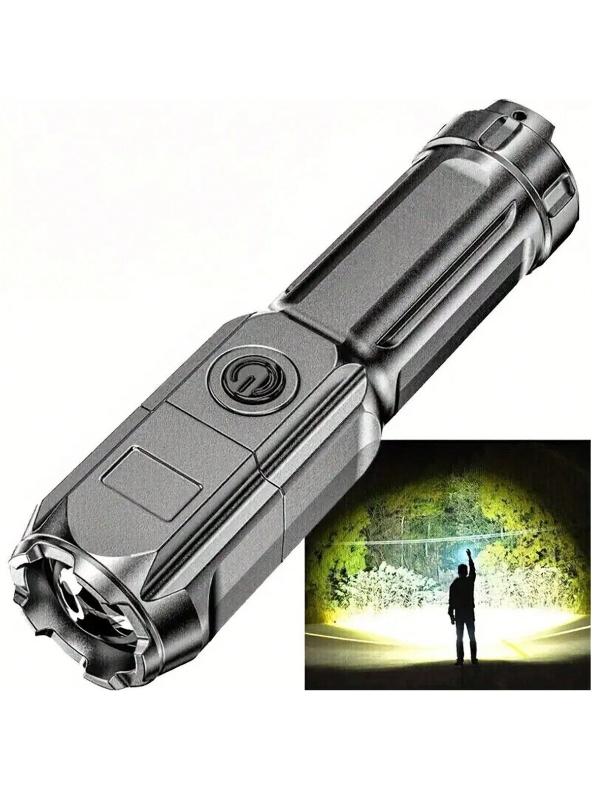 1pc Super Bright Zoomable Flashlight - Portable, Multi-Functional,  Telescopic Zoom For Outdoor Home Use Rechargeable Flashlights, Mini  Zoomable Flashl