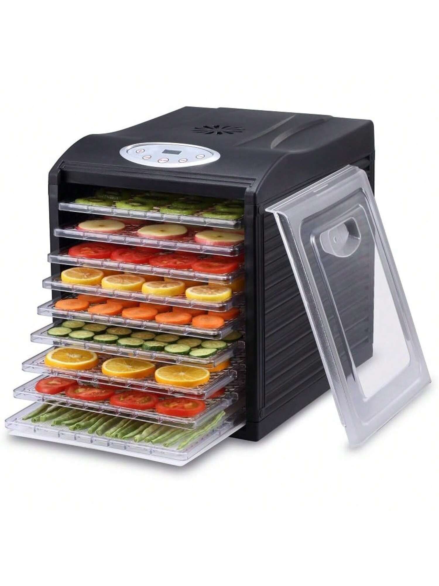 "Silent" 9 Tray Dehydrator with Digital Timer and Temperature Control for Fruit, Vegetables, Jerky, s, Dog Treats, Fruit Leathers and More-Multicolor-1