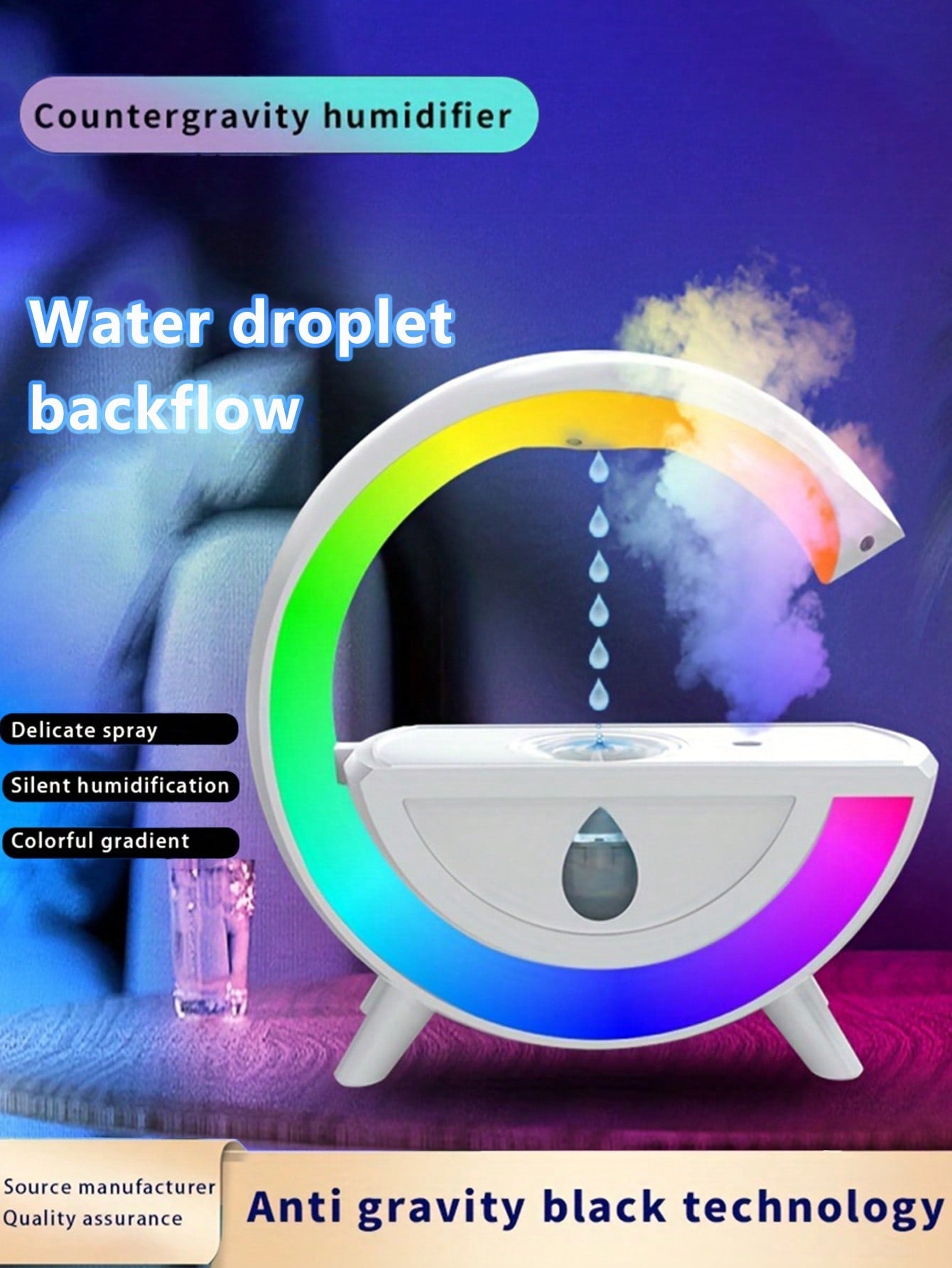 1pc, Anti-Gravity Humidifier, New Water Drop Inverter Humidifier, Colo –  vacpi