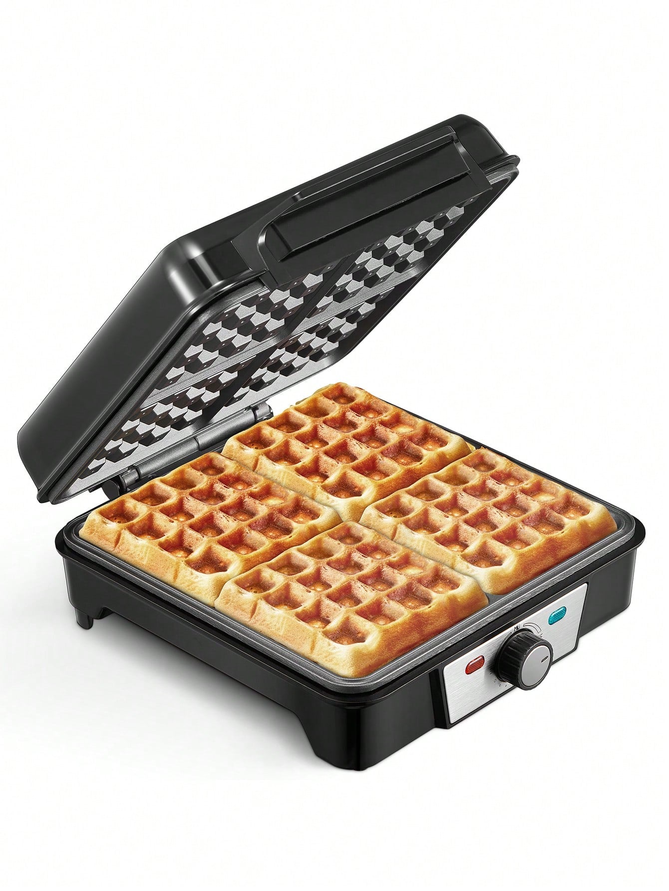 1pc UVFAST Wall Plug 5 Inch Mini Waffle Maker, Non-Stick Surface