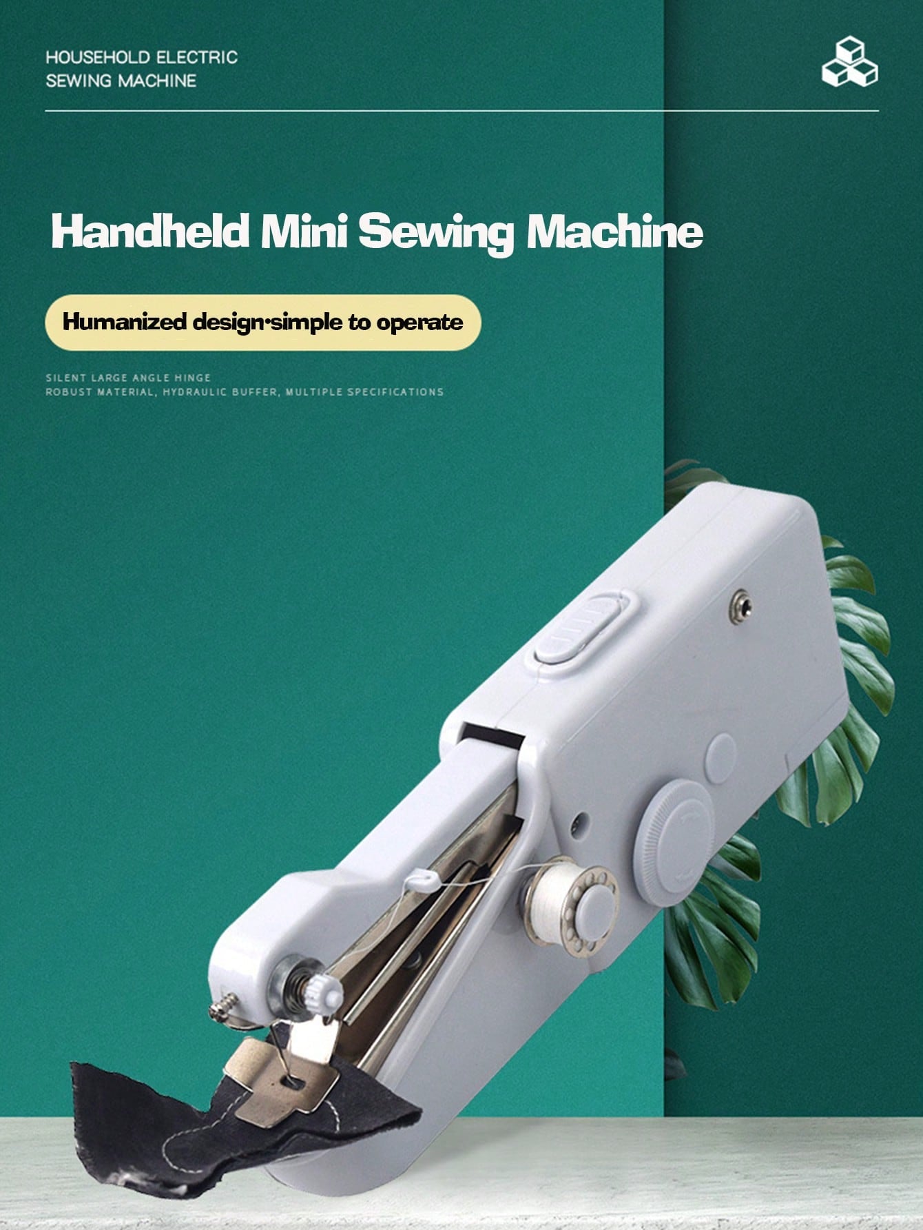 1  Pc Household Mini Handheld Sewing Machine Edge Banding Machine Single Thread Sewing-White-2