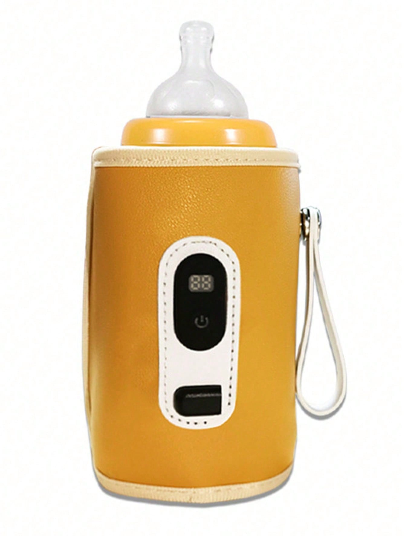 (Power By USB) Portable Bottle Warmer Milk Water Warmer Bottle Heater Drink Warm Milk Thermostat Bag-Yellow-1