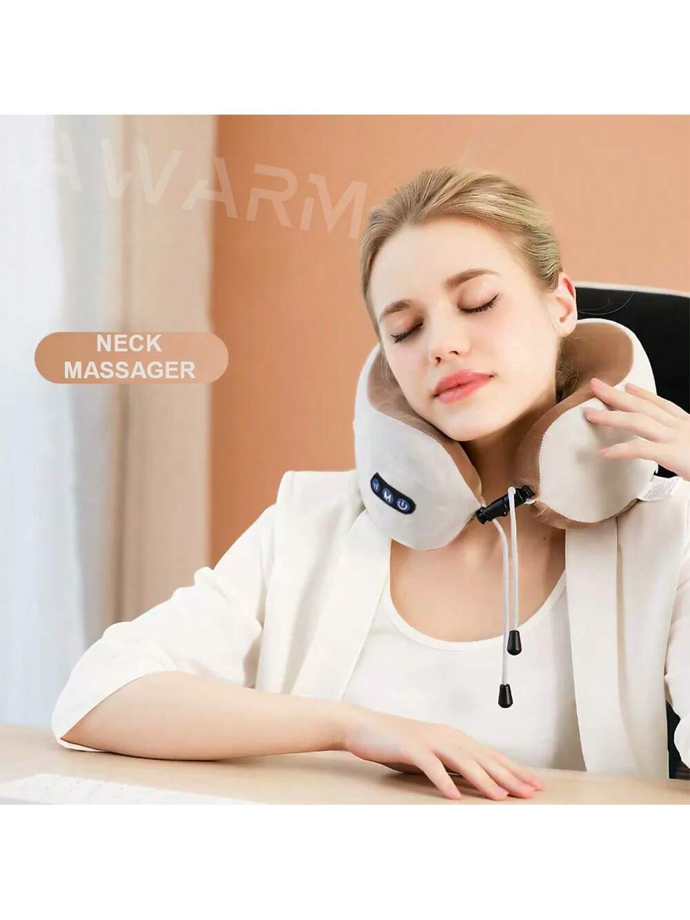 [TODAY'S SPECIAL PRICE]Electric Neck Massager, U-Shaped Massage Pillow Cervical And Neck Massager With Durable Memory Sponge, Massage Pillow With Heat, Deep Tissue Kneading For Relax Airplane Car Travel Office Home Gift-Coffee Brown-1