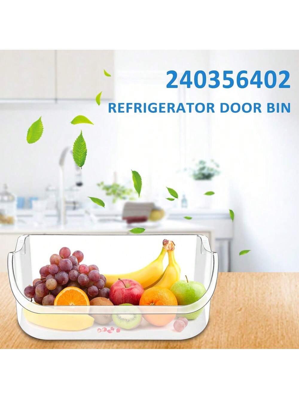 (2PACK) 240356402 Refrigerator Upper Door Shelf Clear Bin , Door Bin, Compatible With Frigidaire, Kenmore, Electrolux Refrigerator Replacement Shelves | Frigidaire Door Shelf Replacement | Frigidaire Replacement Parts, 15.38in(L)*6.69in(W)*5.0in(H),-Clear-6