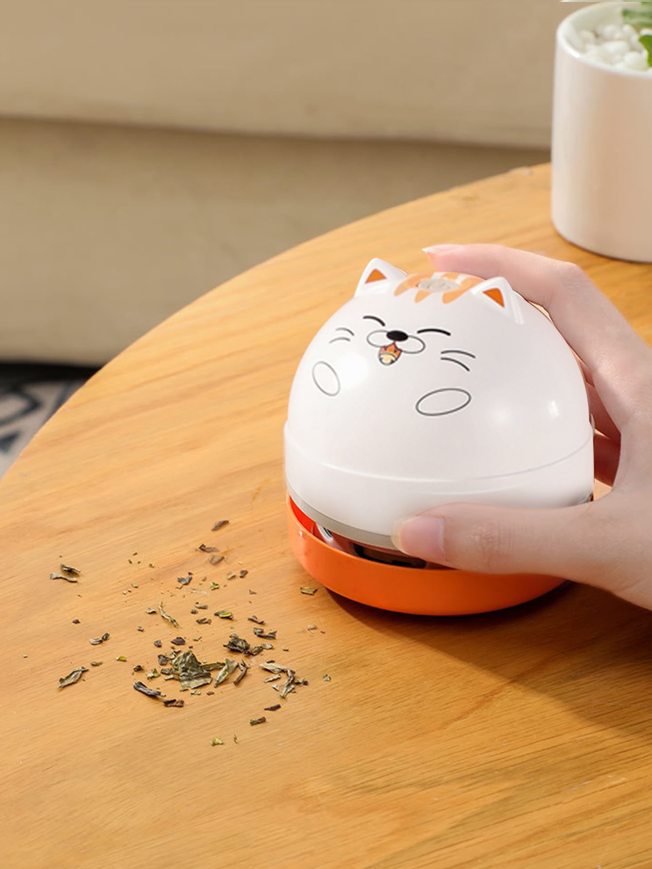 1pc ABS Handheld Vacuum, Cartoon Cute Cat Design Vacuum Cleaner For Home