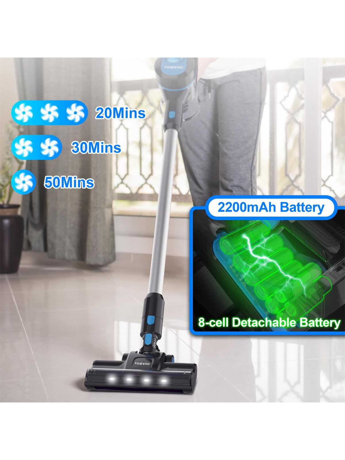 TASVAC Portable Stick Vacuum Cleaner, 260W Electric Broom Vacuum, 23 Kpa 6 in 1 Powerful Vacuum Cordless Lightweight, Up to 50min Runtime, 5 Cyclone Filter for Home, Office