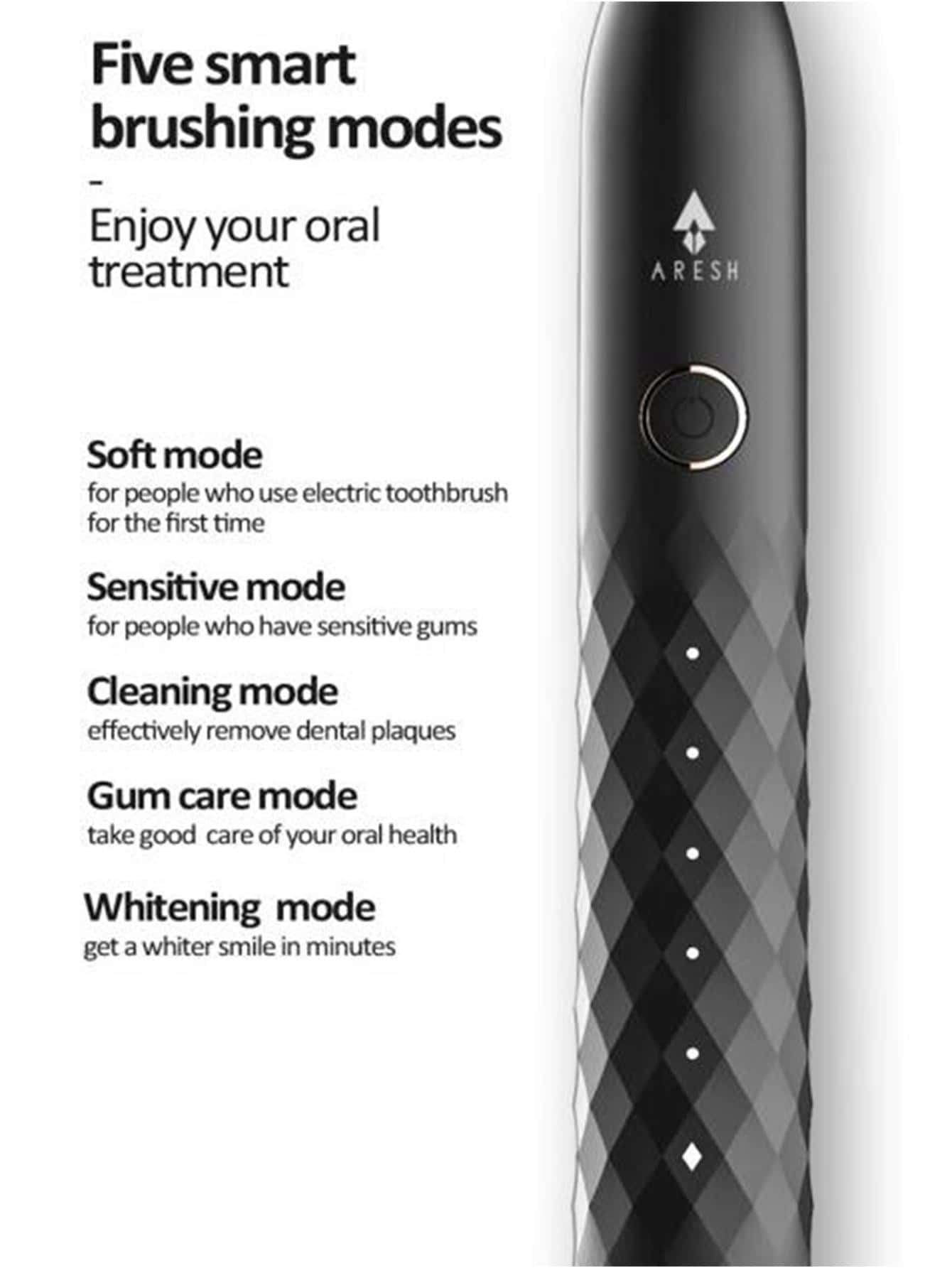 1pc Plain Color Electric Toothbrush & Replacement Head