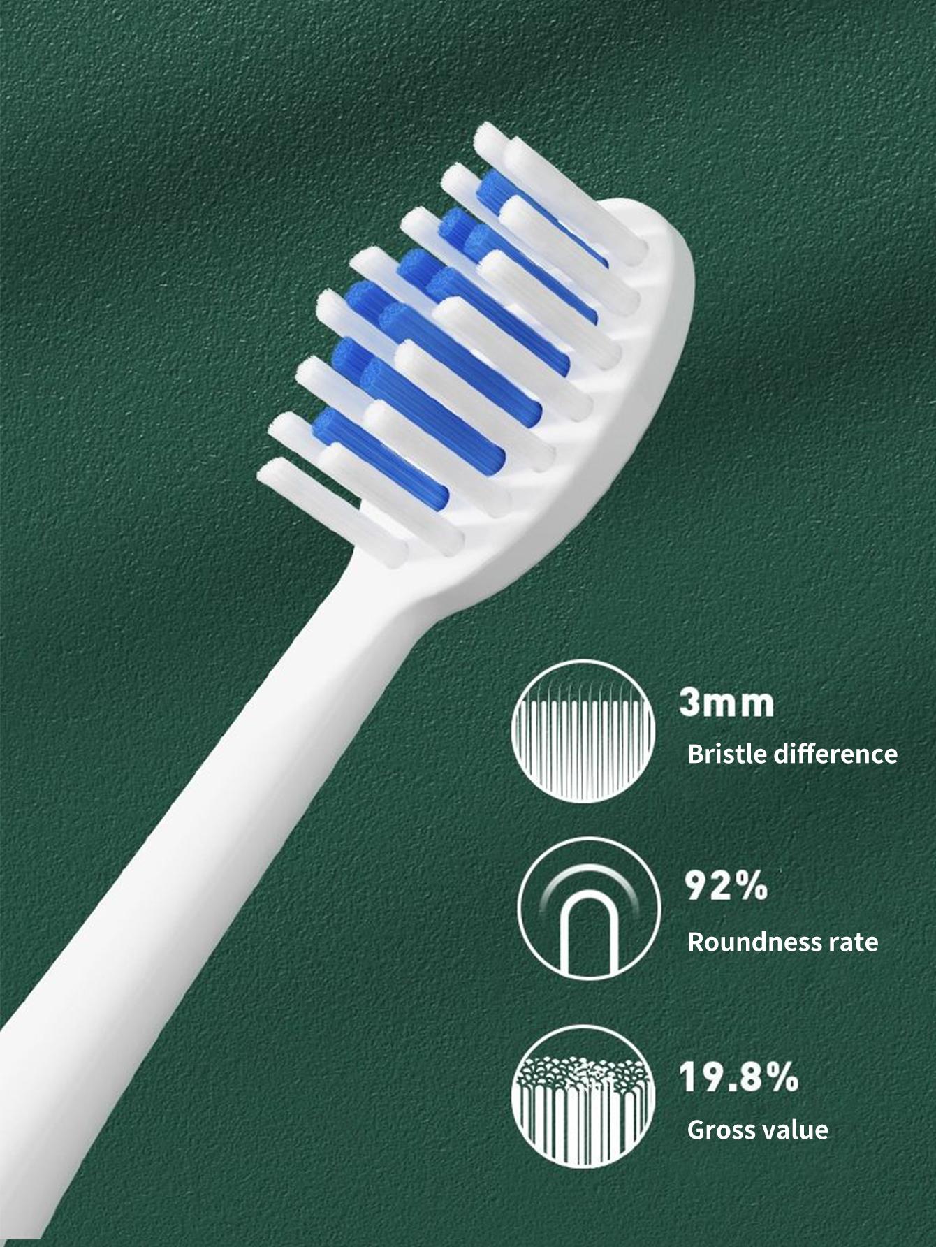 1pc PP Electric Toothbrush With 3pcs Toothbrush Head, Simple White Soft Waterproof Automatic Toothbrush For Bathroom