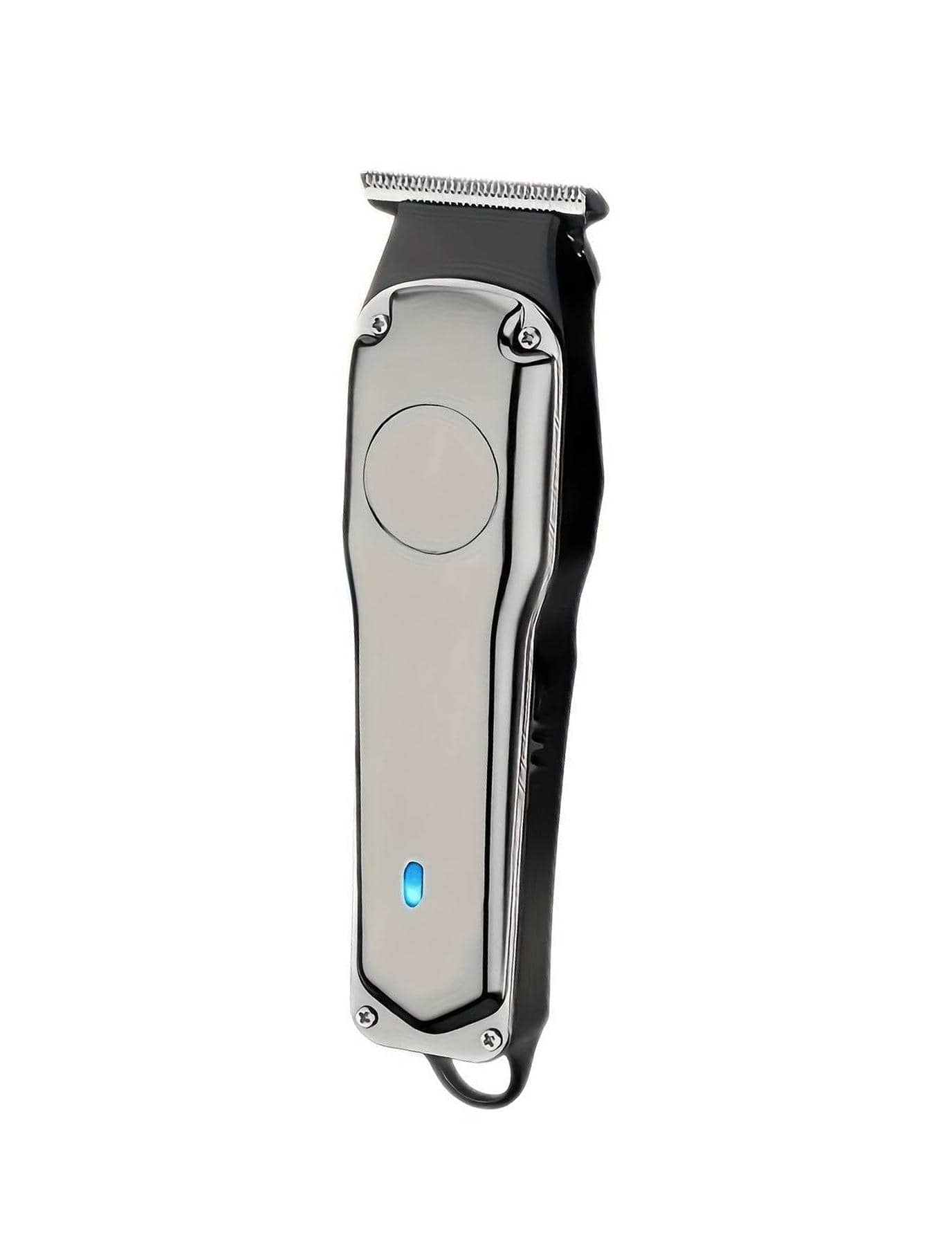 1pc Stainless Steel Cordless Hair Clipper, Modern Rechargeable Electric Hair Trimmer For Home