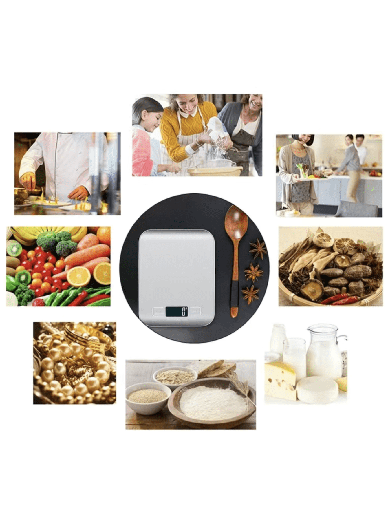 1pc Stainless Steel Digital Kitchen Scale, Modern Electronic Scale For Kitchen