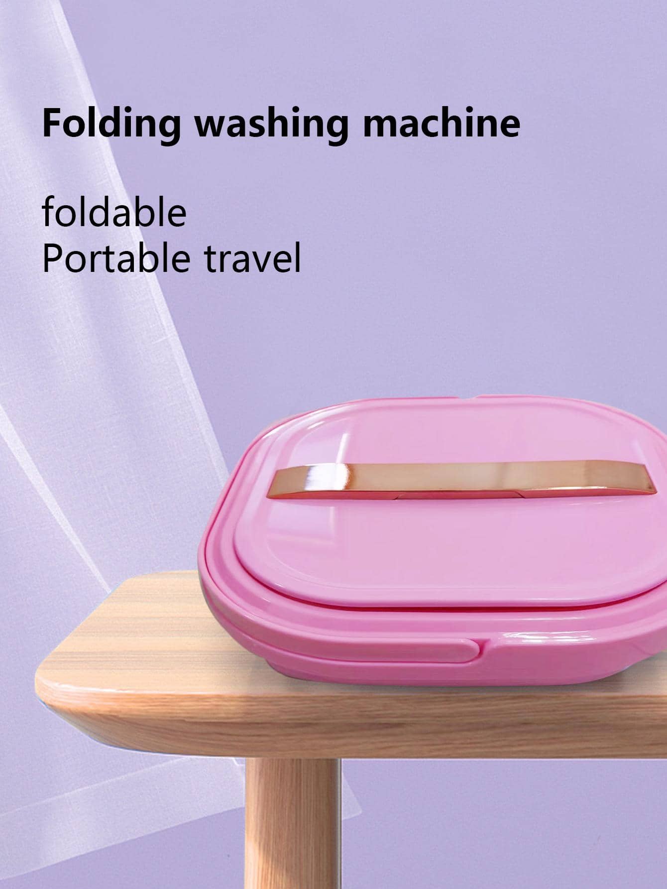 1pc Portable Bra Washing Machine, Pink Mini Folding Sock Washing Machine, For Home, Outdoor