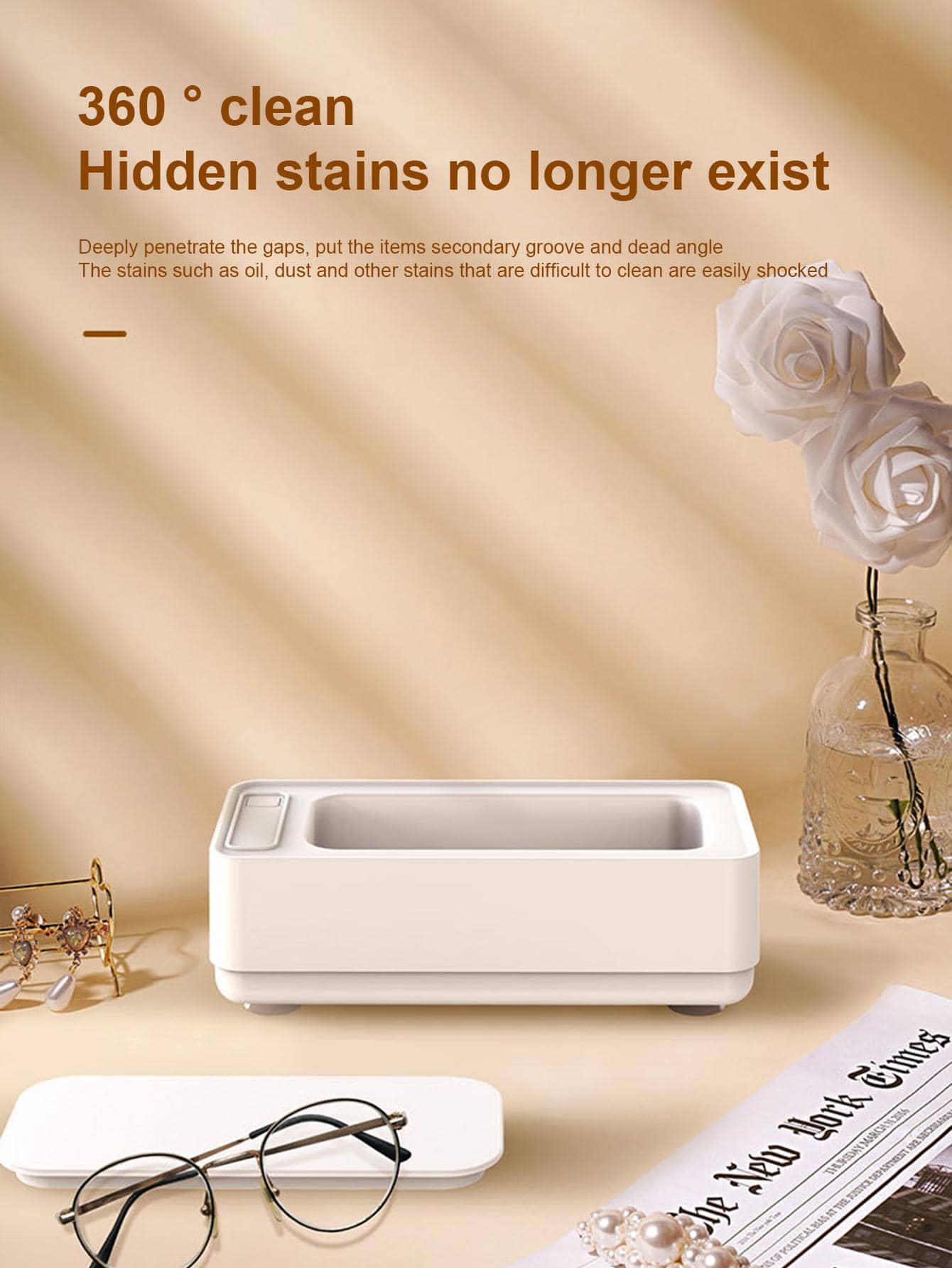 1pc ABS Ultrasonic Cleaner, Modern Multifunction Portable Cosmetic Brush Vibration Cleaner For Home
