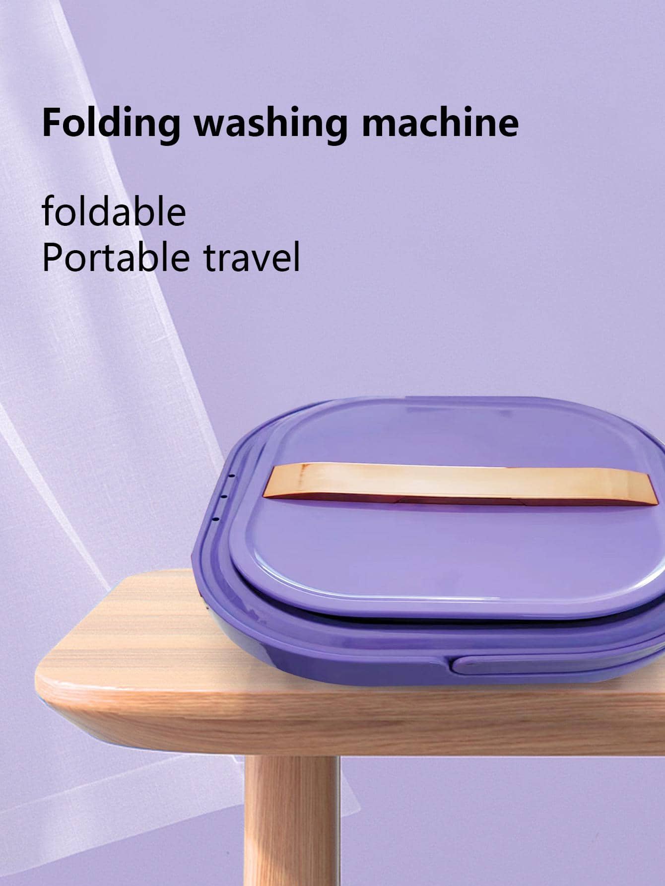 1pc Portable Bra Washing Machine, Purple Mini Folding Sock Washing Machine, For Home, Outdoor