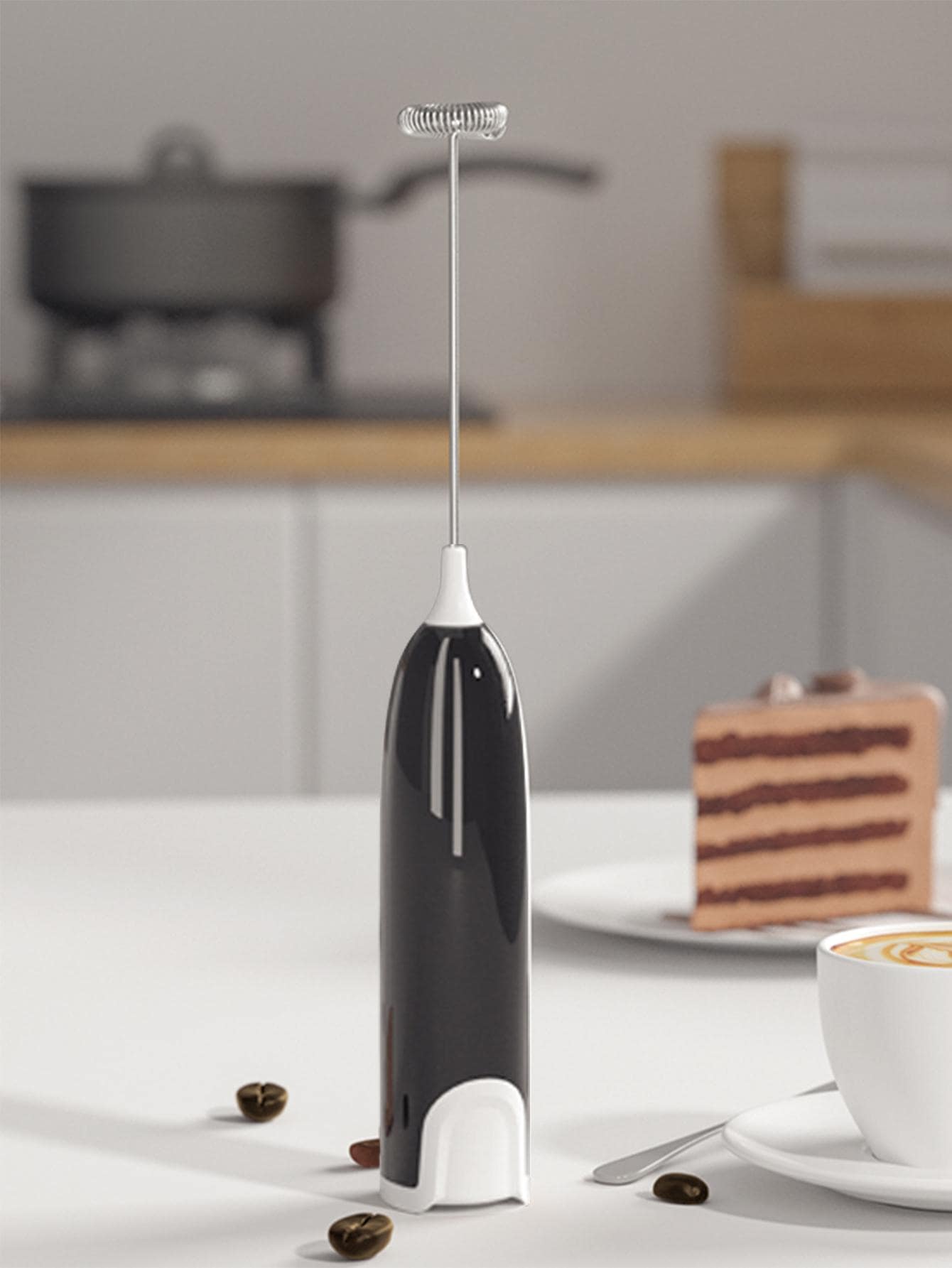 1pc ABS Milk Frother, Modernist Battery Operated Whisk For Kitchen