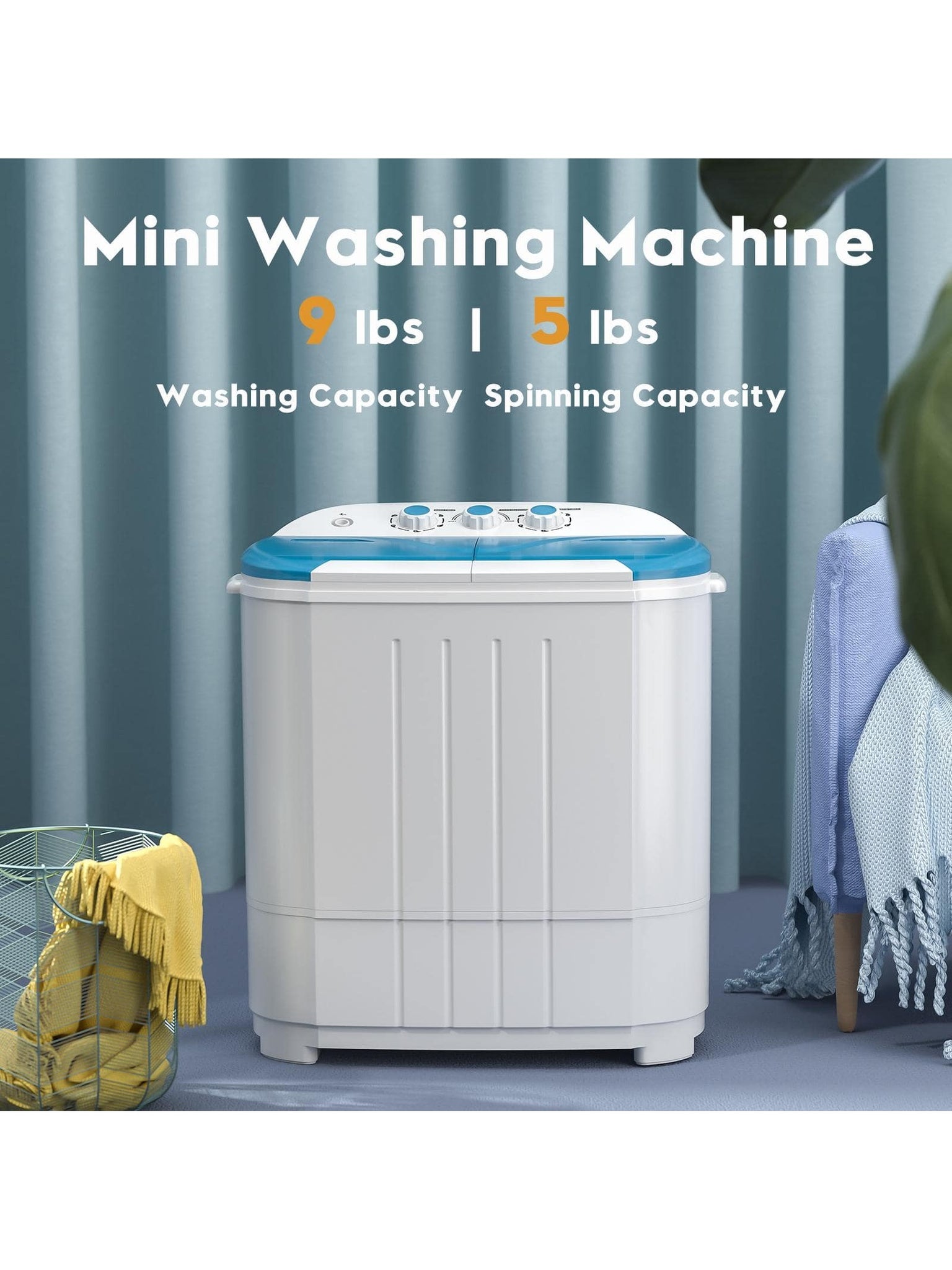 Auertech Portable Washing Machine, 14 lbs Mini Twin Tub Washer