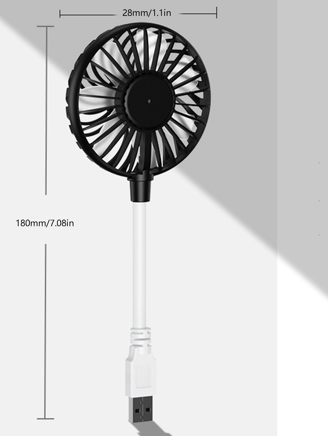 1pc Mini ABS Fan, Daily Black USB Charging Portable Desktop Fan For Summer