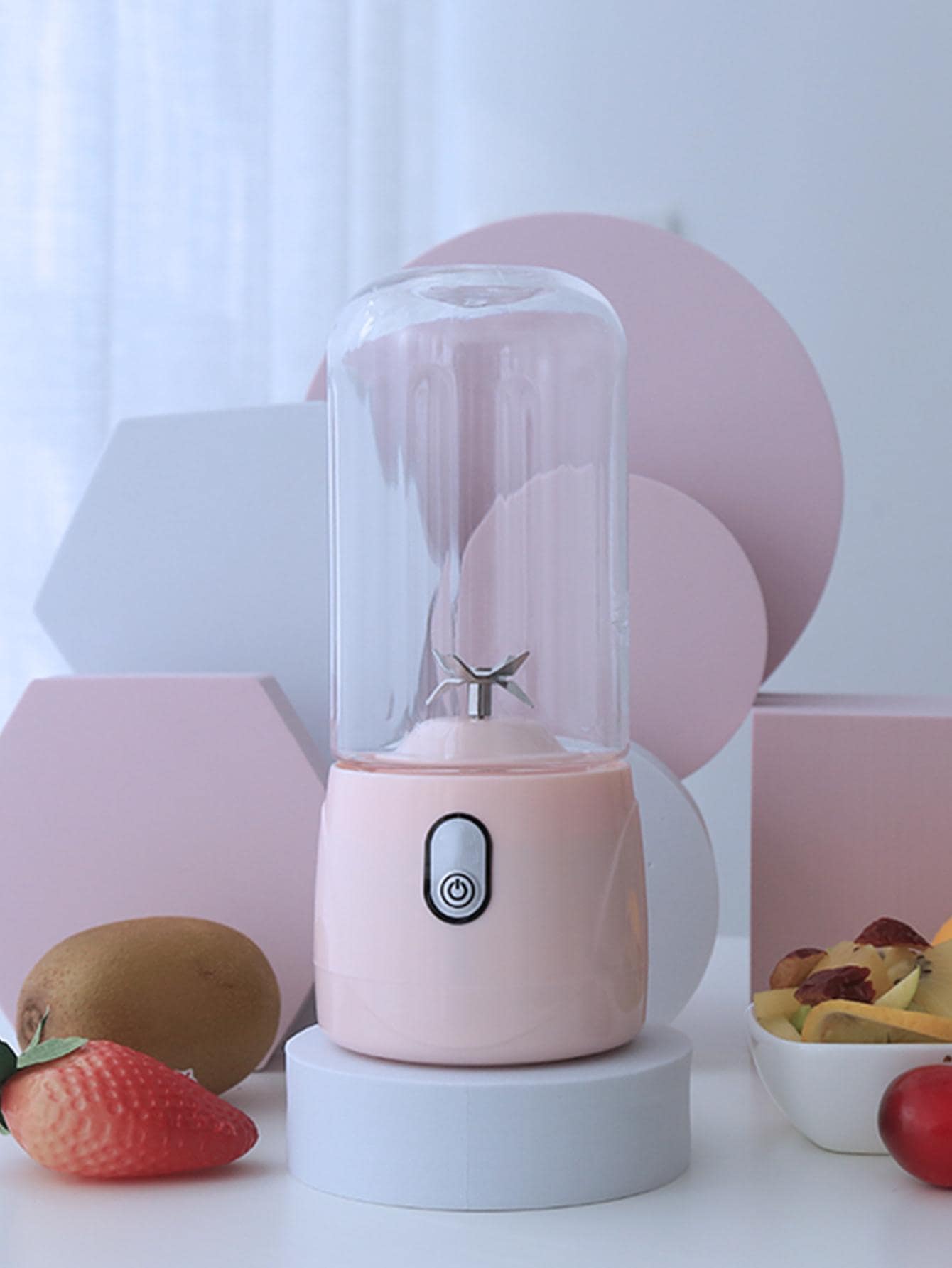 1pc Portable ABS Juice Blender, Modern Pink Electric Juicer For Kitchen