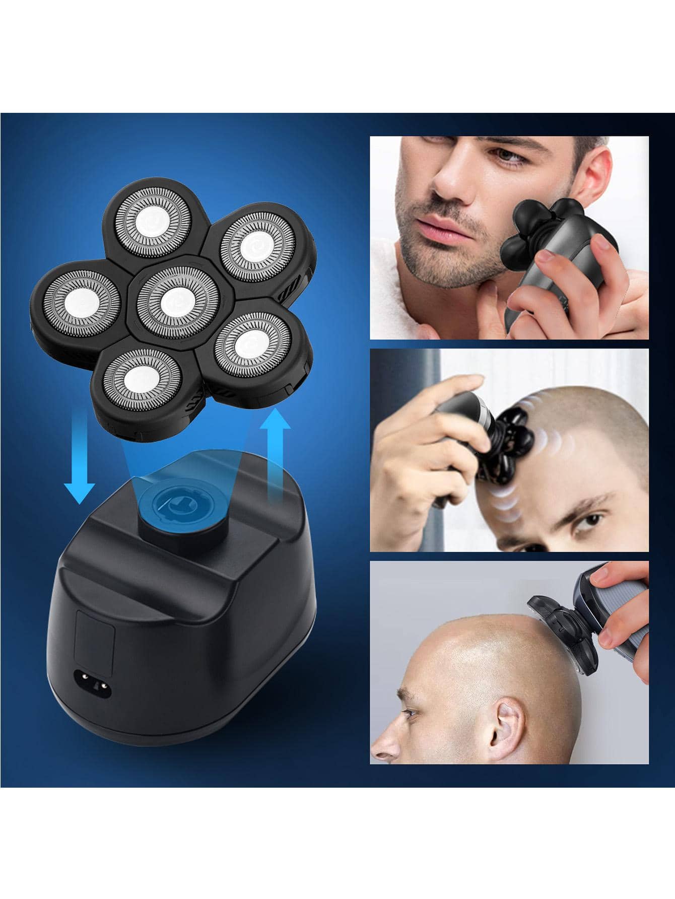 1pc Electric Shaver Replacement Head Blades for Bald Men Gray Color