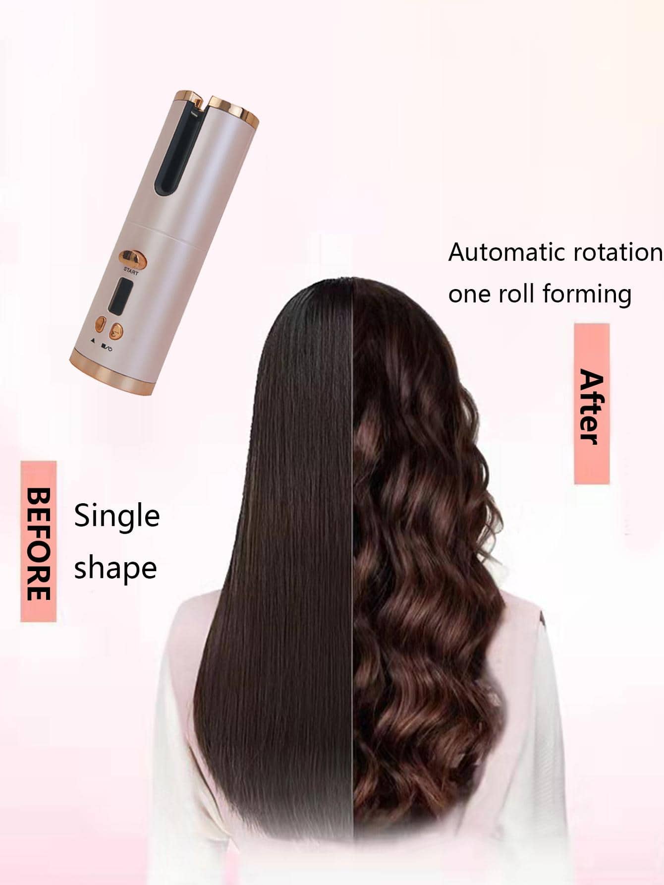 1pc ABS Curling Iron, Modern Rechargeable Portable Professional Hair Curler For Home