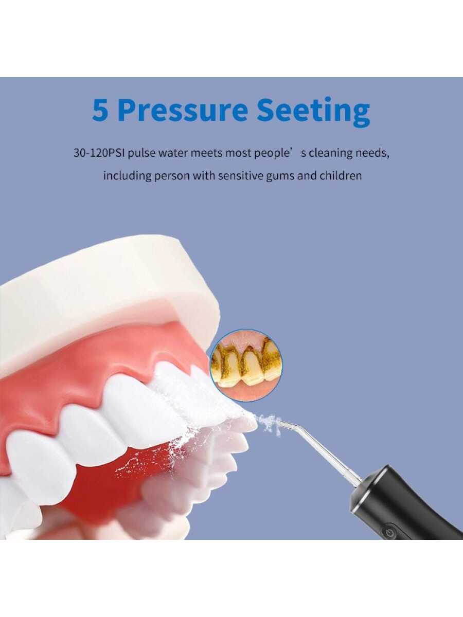 Water Dental flosser for Teeth, Cordless Water Teeth Cleaner Picks, IPX7 Waterproof Water Flosser, 5 Modes USB Rechargeable Water Dental Picks for Cleaning