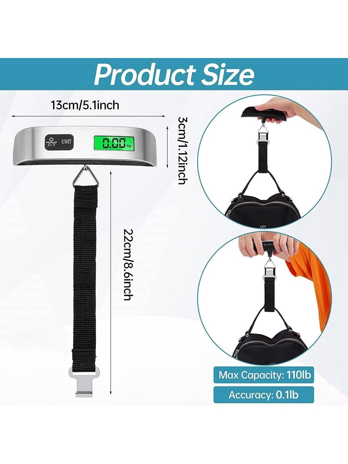 1pc Plastic Digital Kitchen Scale, Modernist Portable Hanging Digital Scale For Household
