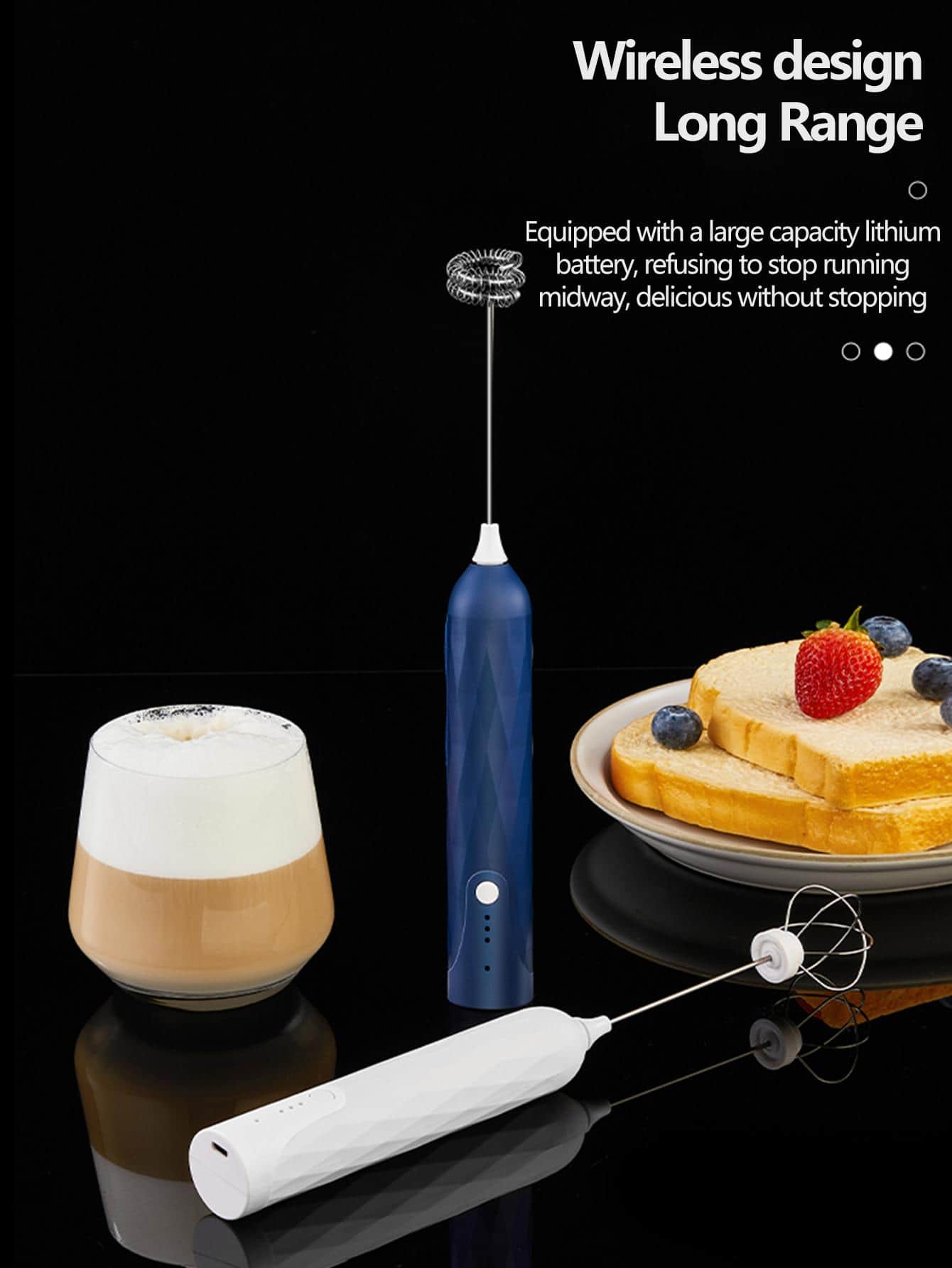 1pc ABS Electric Egg Whisk, Daily Blue Electric Egg Beater For Kitchen