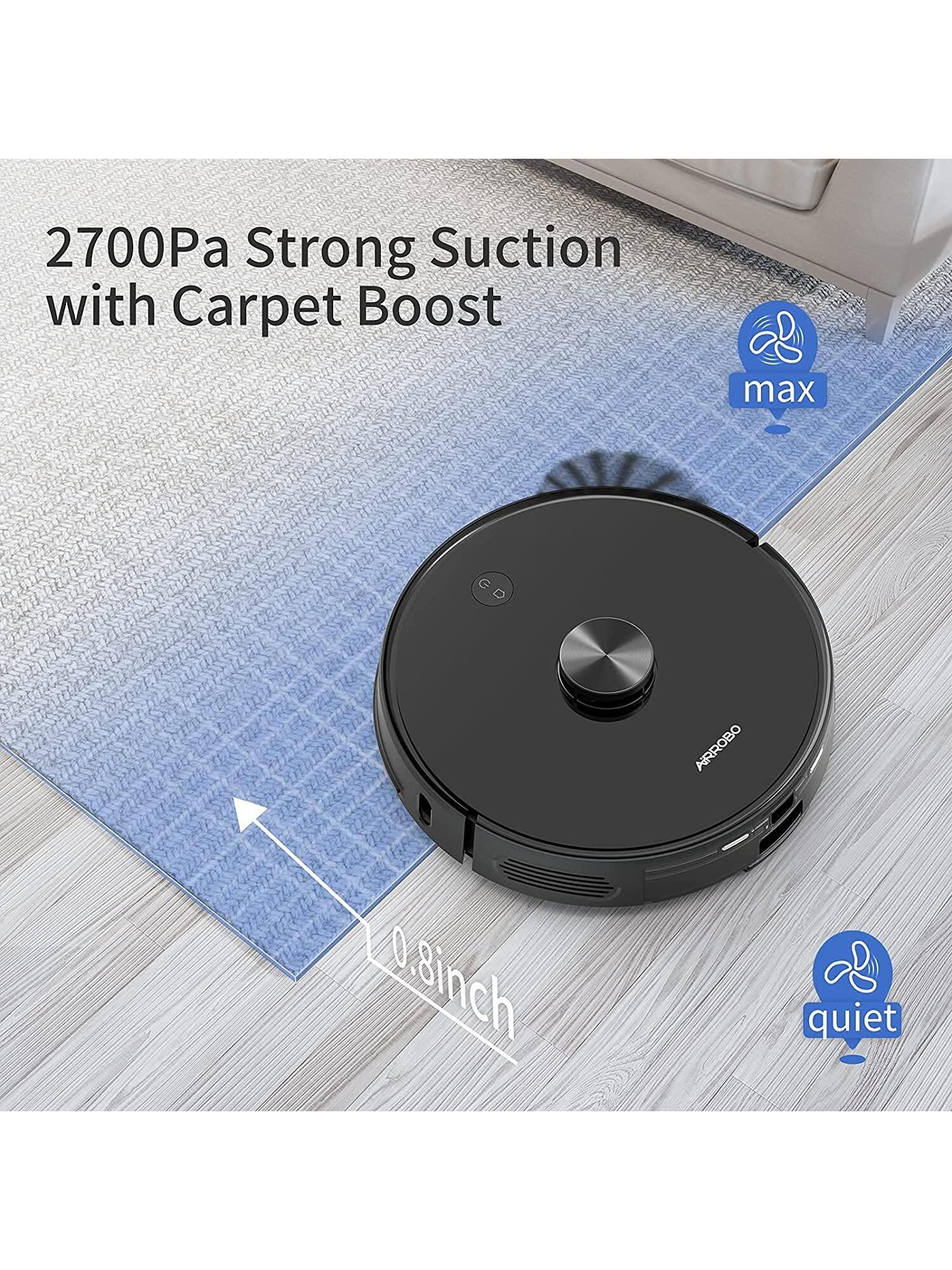 AIRROBO Robot Vacuum with Home Mapping and Mopping, 2700 Pa Max Suction, Wi-Fi enabled, Ideal for Carpets, Hardwood Floors and Pet Owners