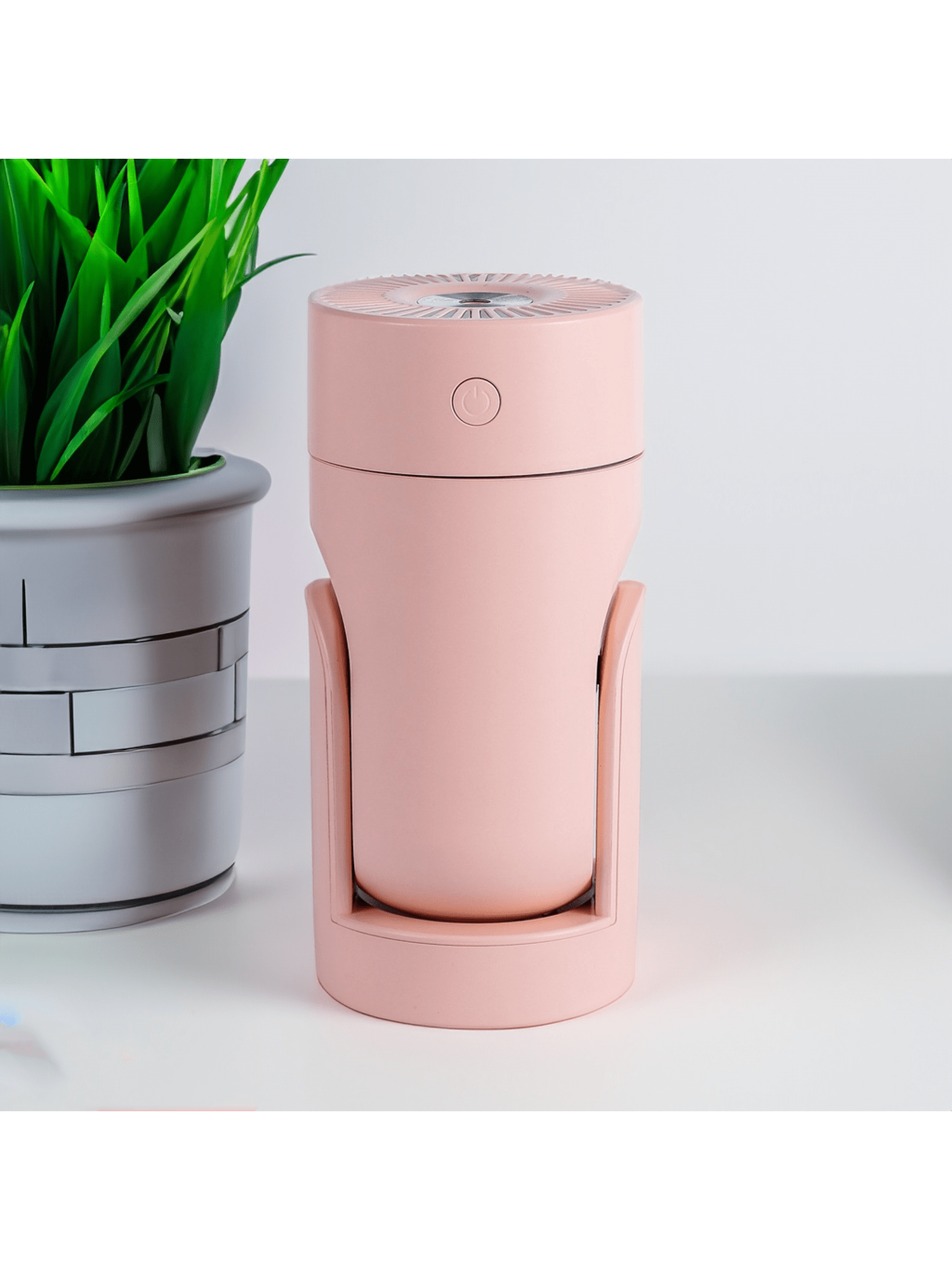 1pc Portable ABS Humidifier, Modern Pink Rechargeable Desktop Atomizer Hydrating Device For Office