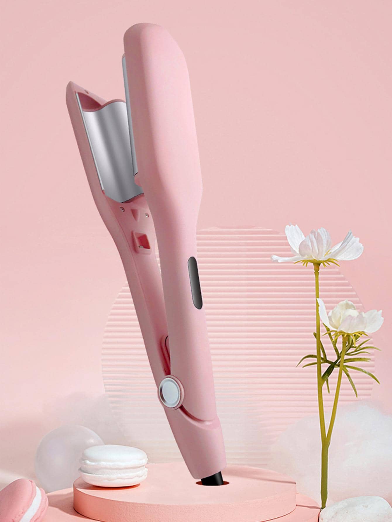 1pc ABS Curling Iron, Modern Pink Professional Hair Curler For Hairdressing