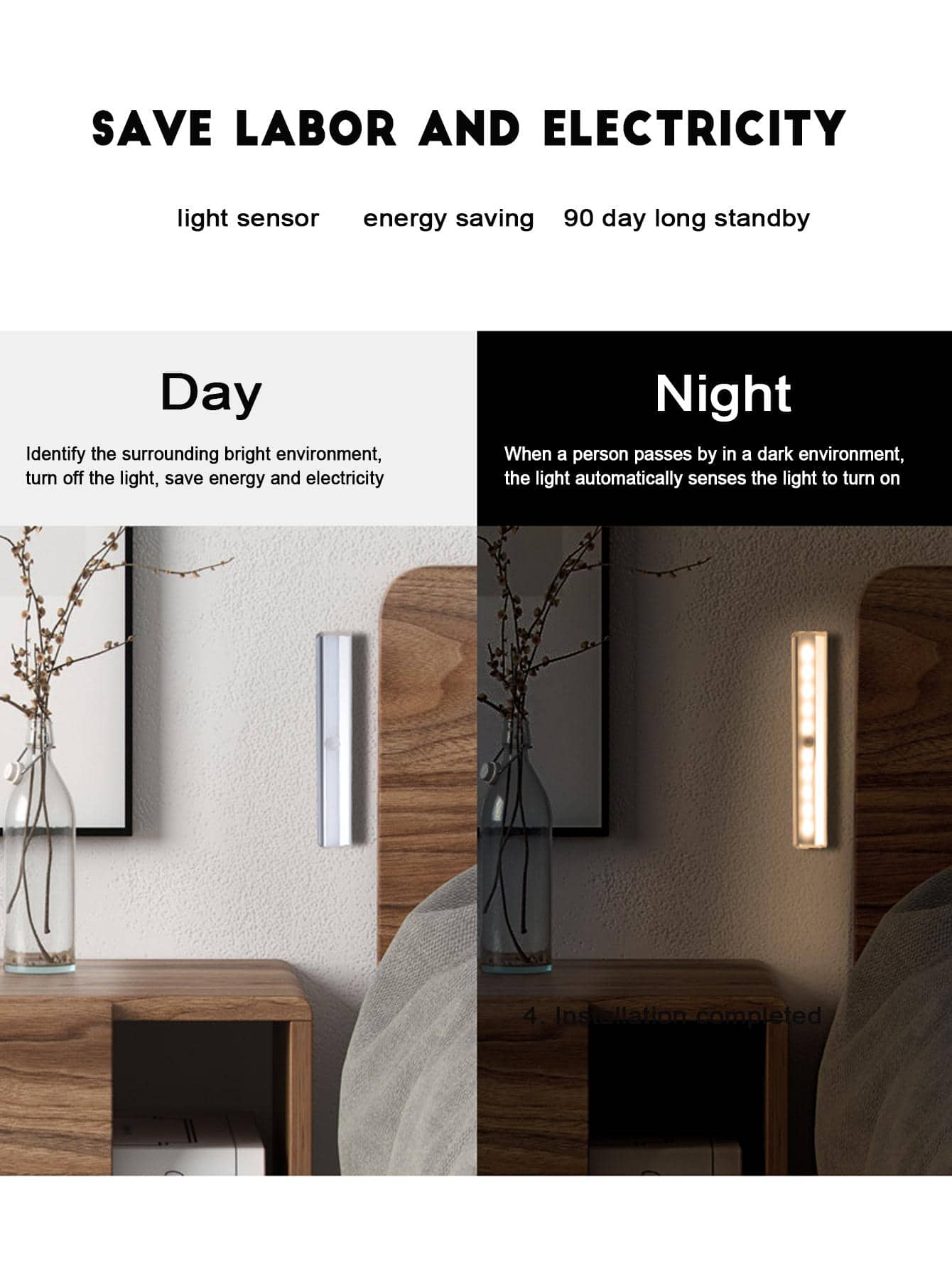 1pc Aluminum Under Cabinet Light, Modern Body Sensor LED Closet Light For Home