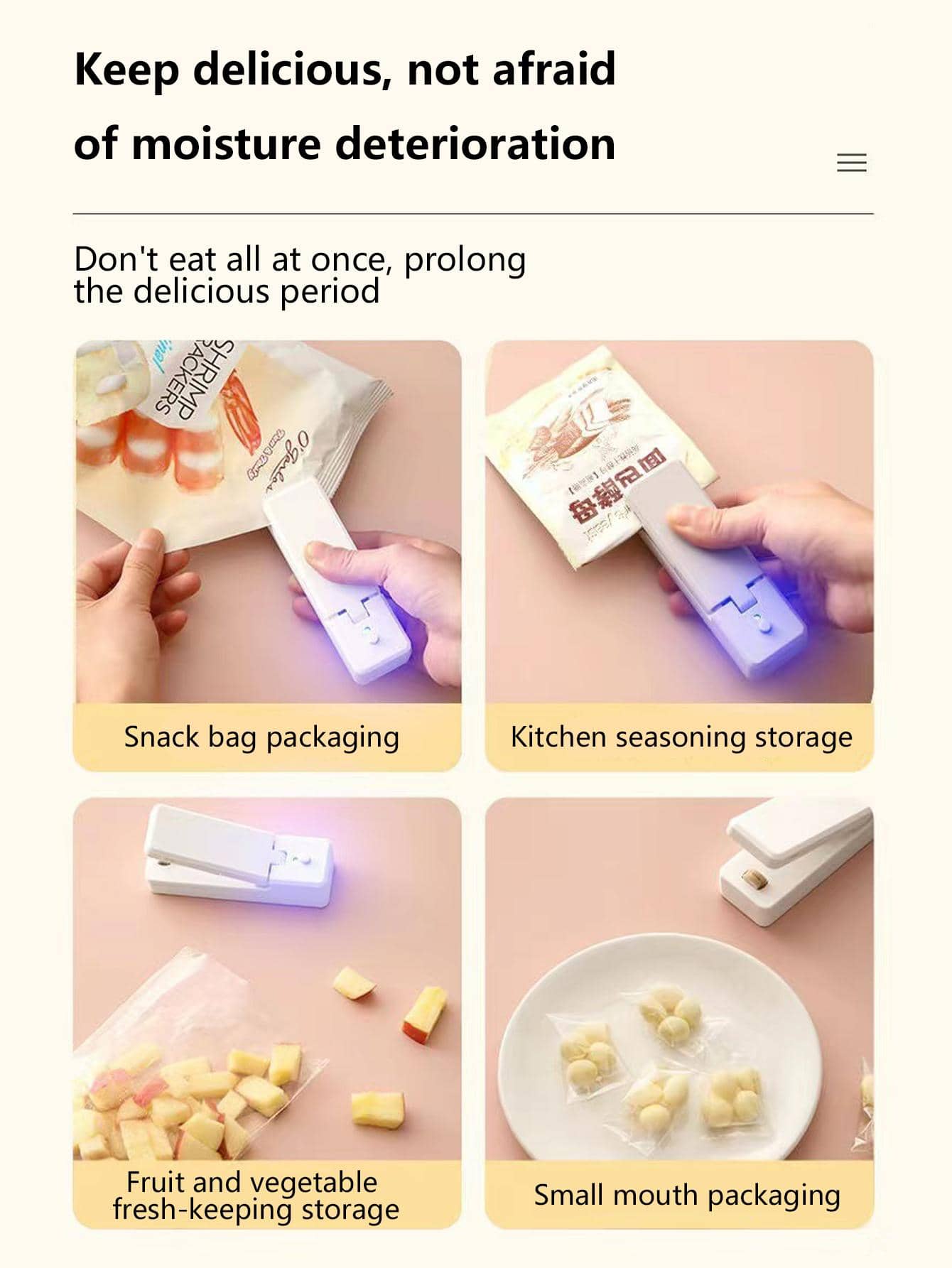 1pc ABS Vacuum Food Sealer, Modernist Mini Snack Sealer For Household