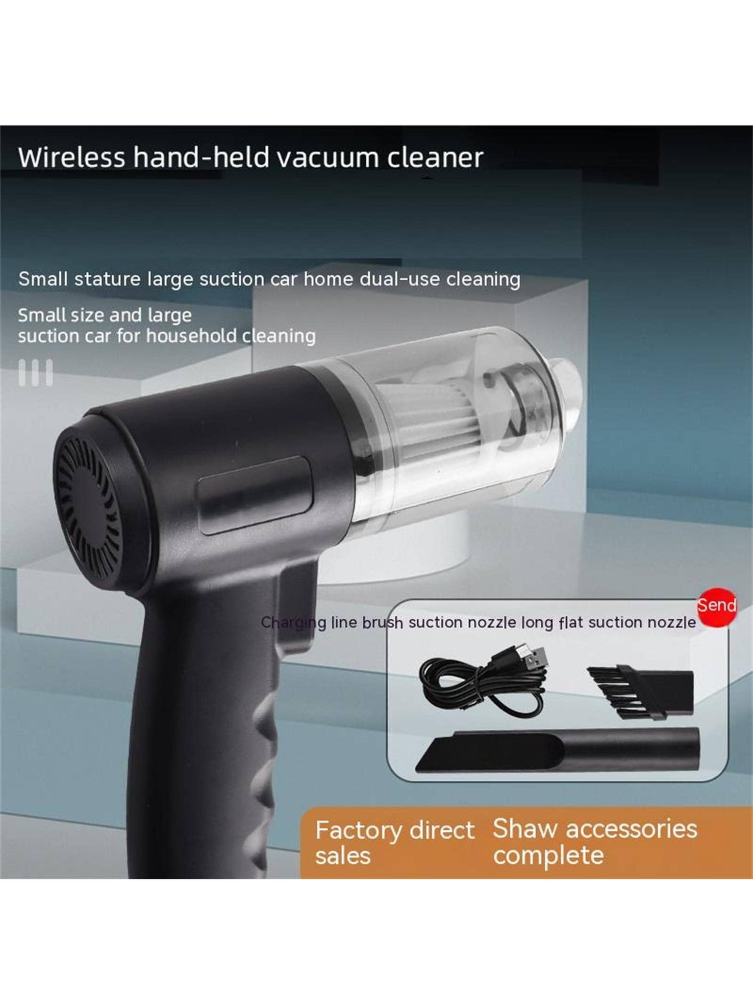 3-in-1 Portable Handheld Car Vacuum Cleaner 3100pa Powerful Suction Wireless Charging High-power Mini Vacuum Cleaner