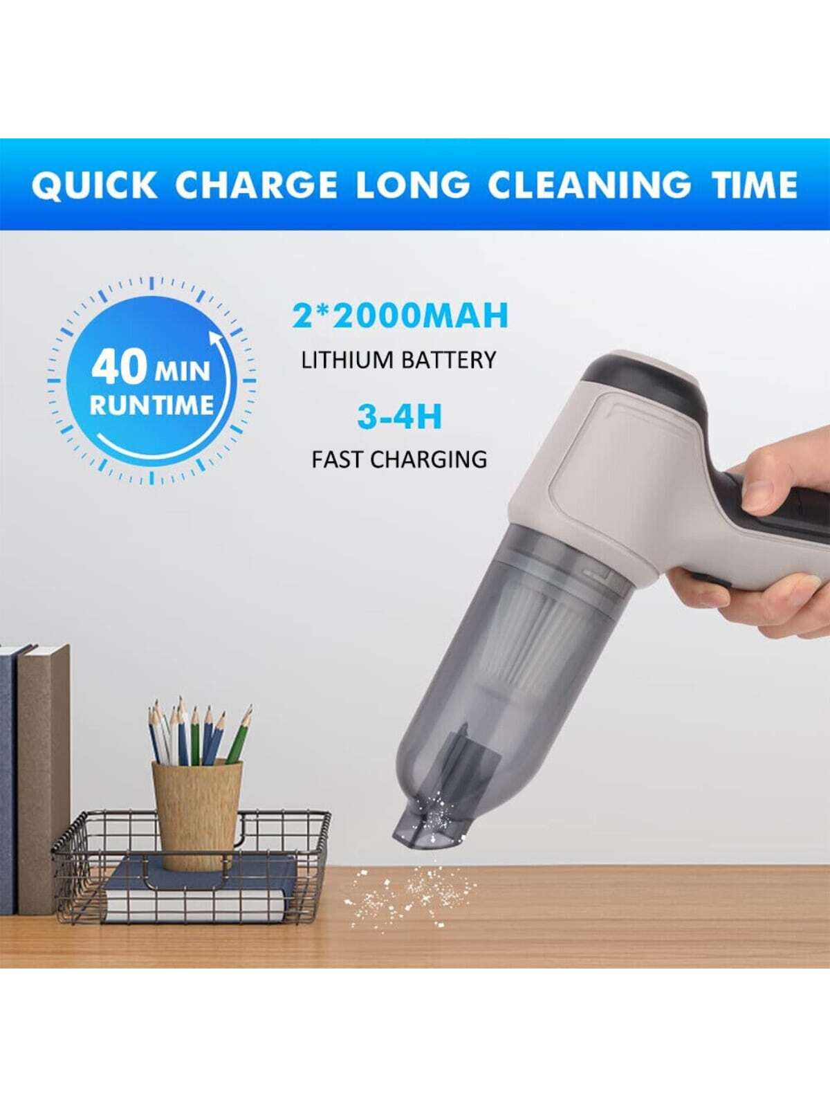 Car Vacuum Cleaner Duster Cordless Portable Rechargeable Wet&Dry