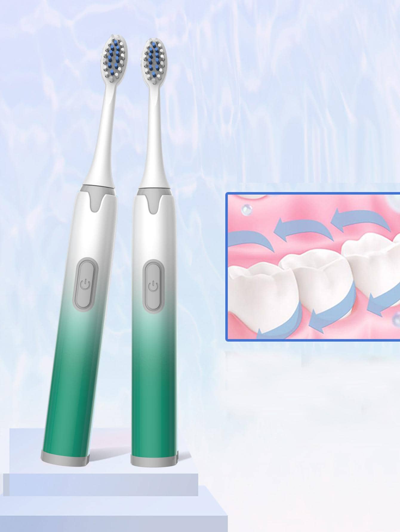 1set PP Electric Toothbrush, Modern Two Tone Waterproof Fully Automatic Electric Toothbrush For Oral Care