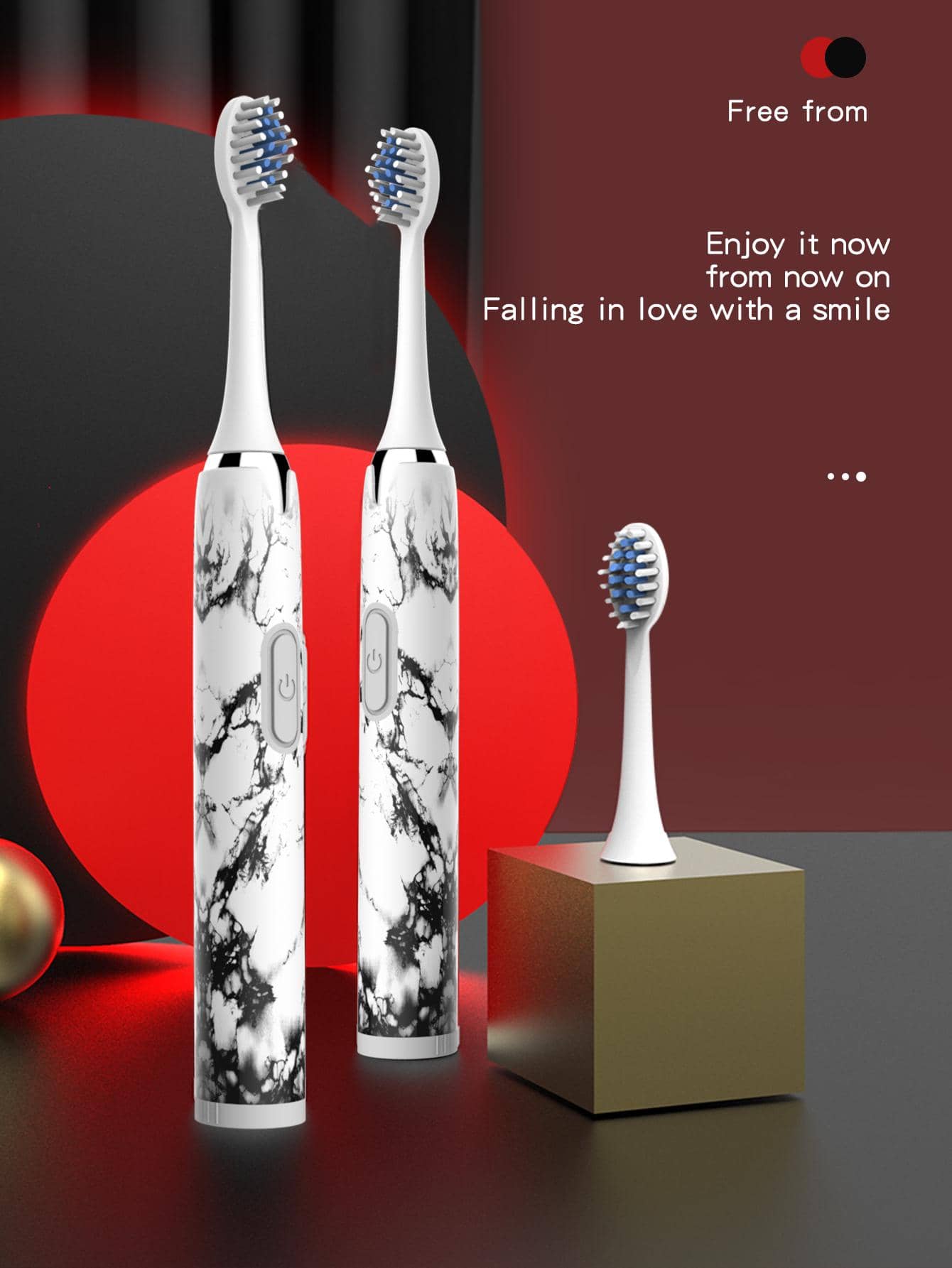 1pc PP Electric Toothbrush With 8pcs Brush Head, Modern Waterproof Electric Toothbrush For Home