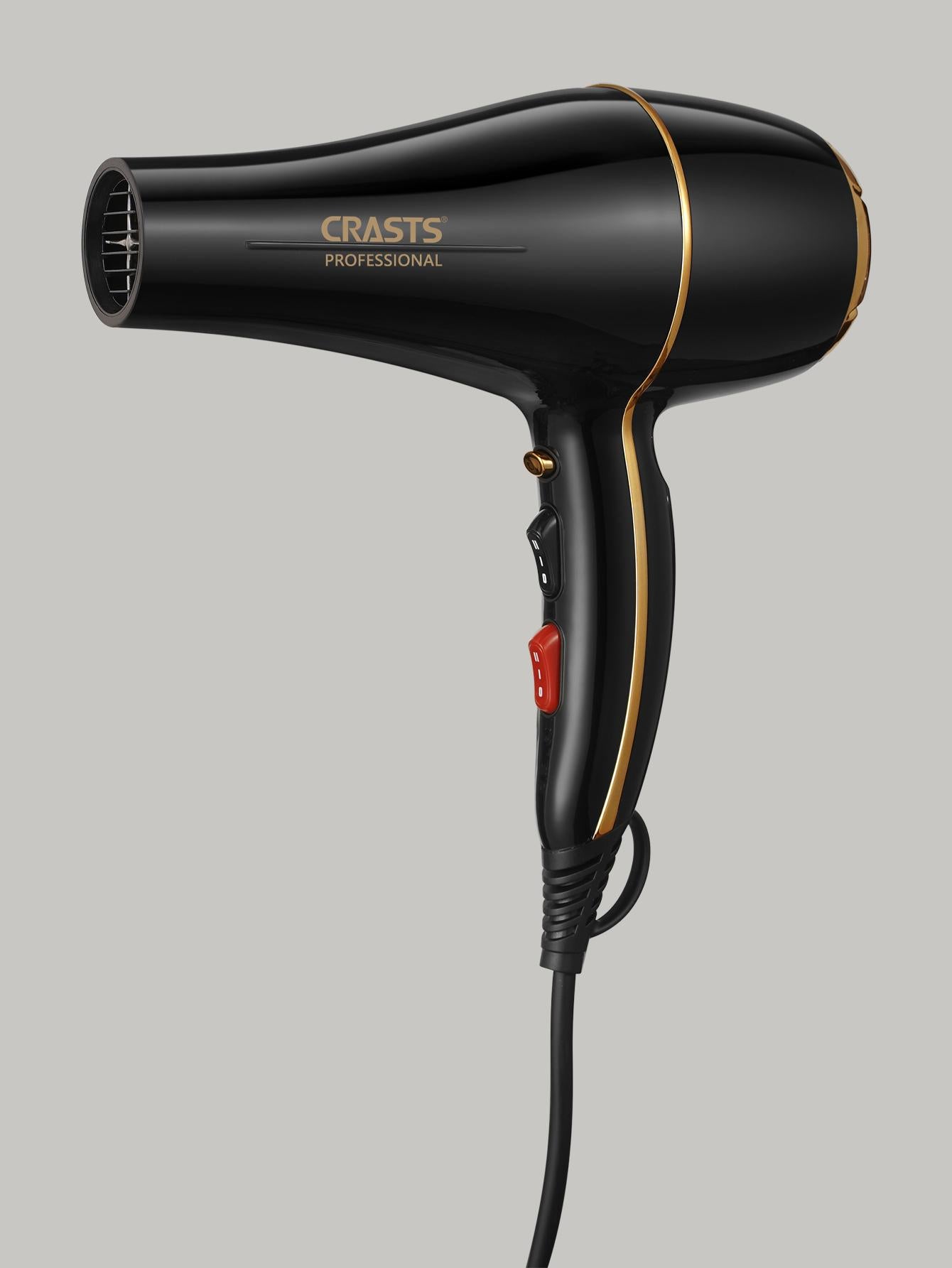 1pc Plastic Hair Dryer With 2pcs Nozzle, Modernist Two Tone Hair Dryer For Bathroom