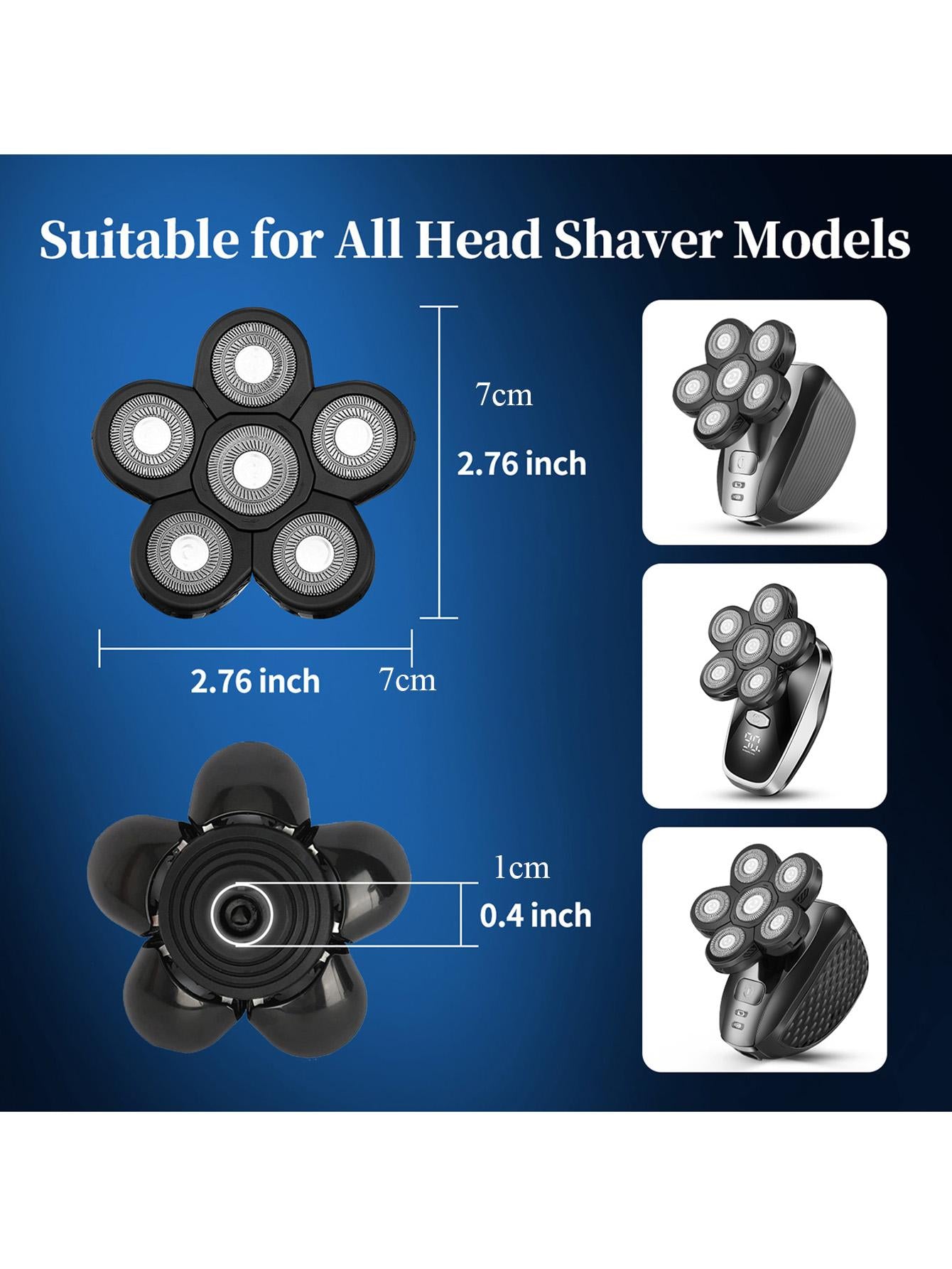 1pc Electric Shaver Replacement Head Blades for Bald Men Gray Color