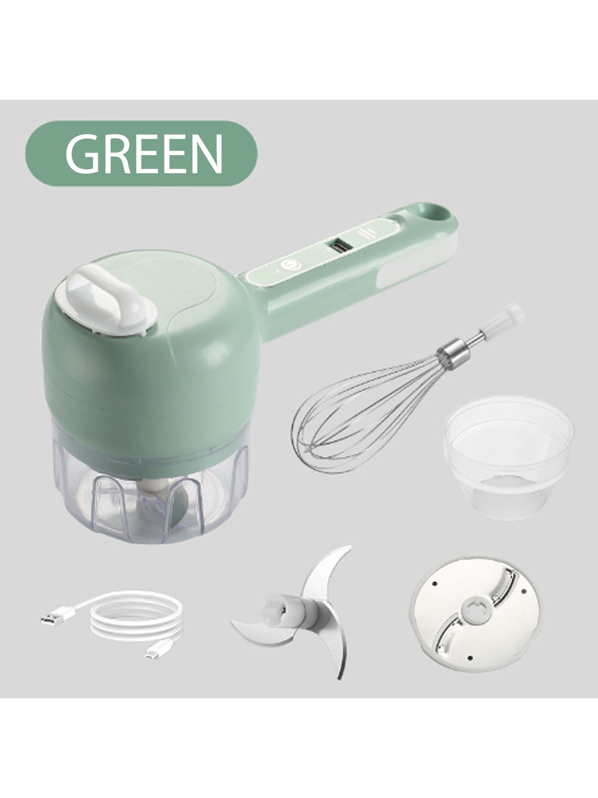1pc ABS Meat Grinder, Modern Green Multifunctional Home Electric Vegetable Cutter For Kitchen
