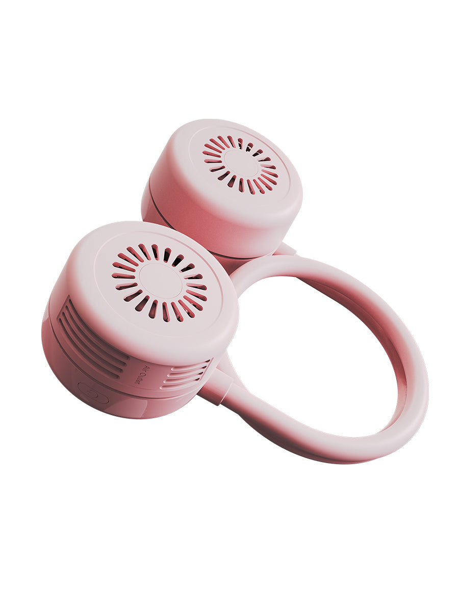 1pc ABS Portable Neck Fan, Modern Pink Multi-purpose Hand-free Bladeless Fan For Outdoor