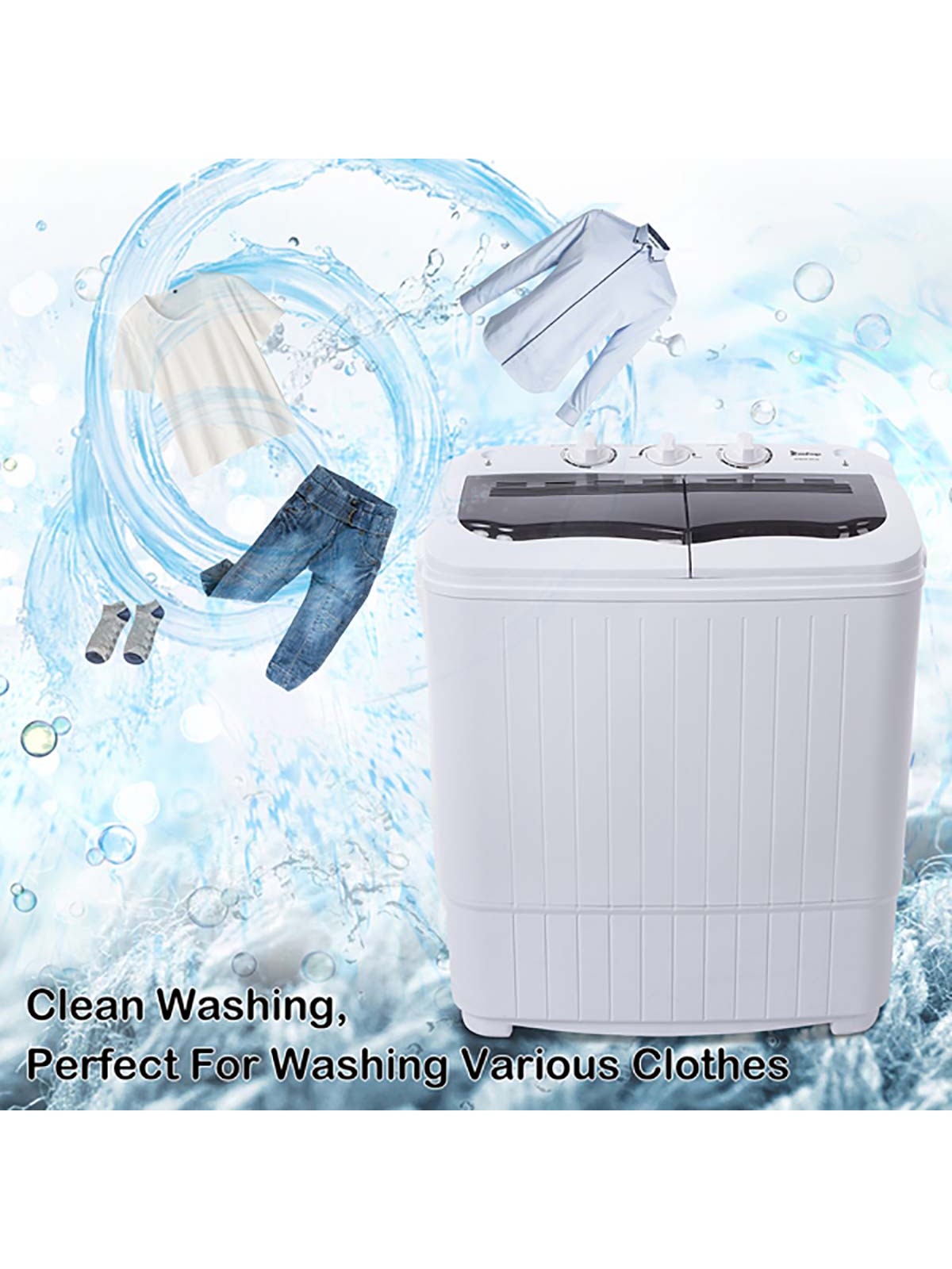 Auertech Portable Washing Machine, 14lbs Mini Twin Tub Washer