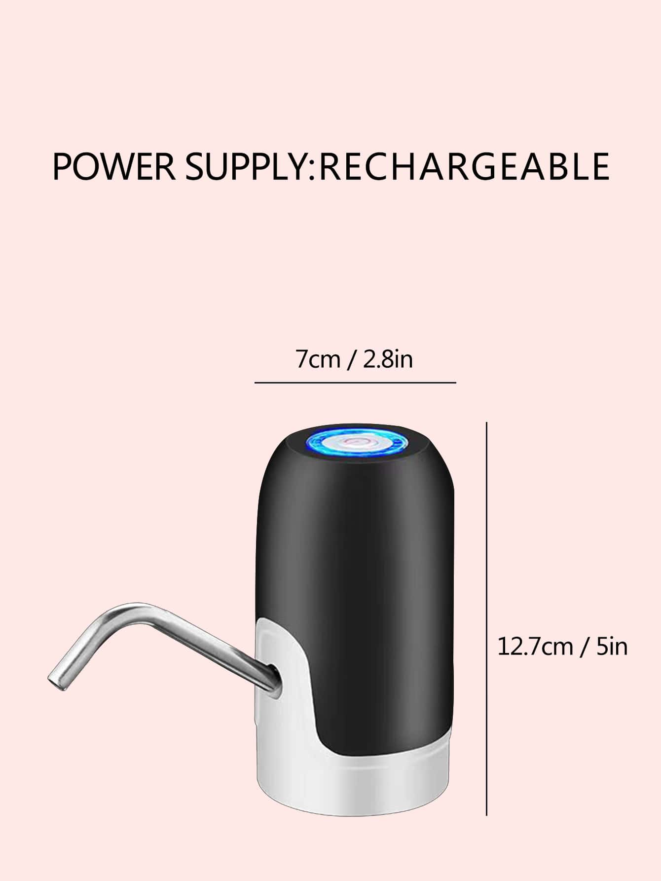 1pc USB Charging Automatic Drinking Water Dispenser-Black and White-5