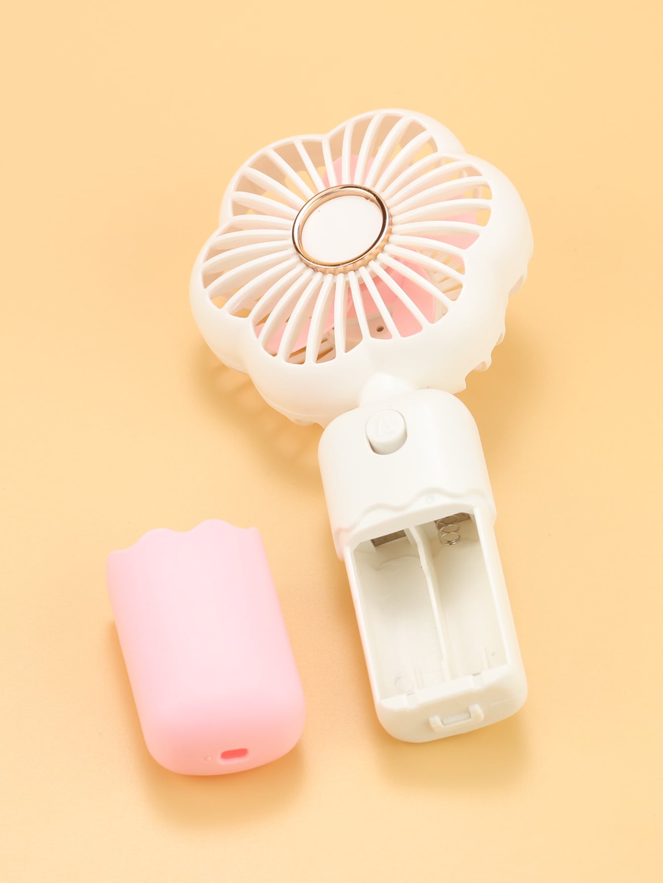 1pc Mini Portable Handheld Fan With Aa Battery-Pink-5