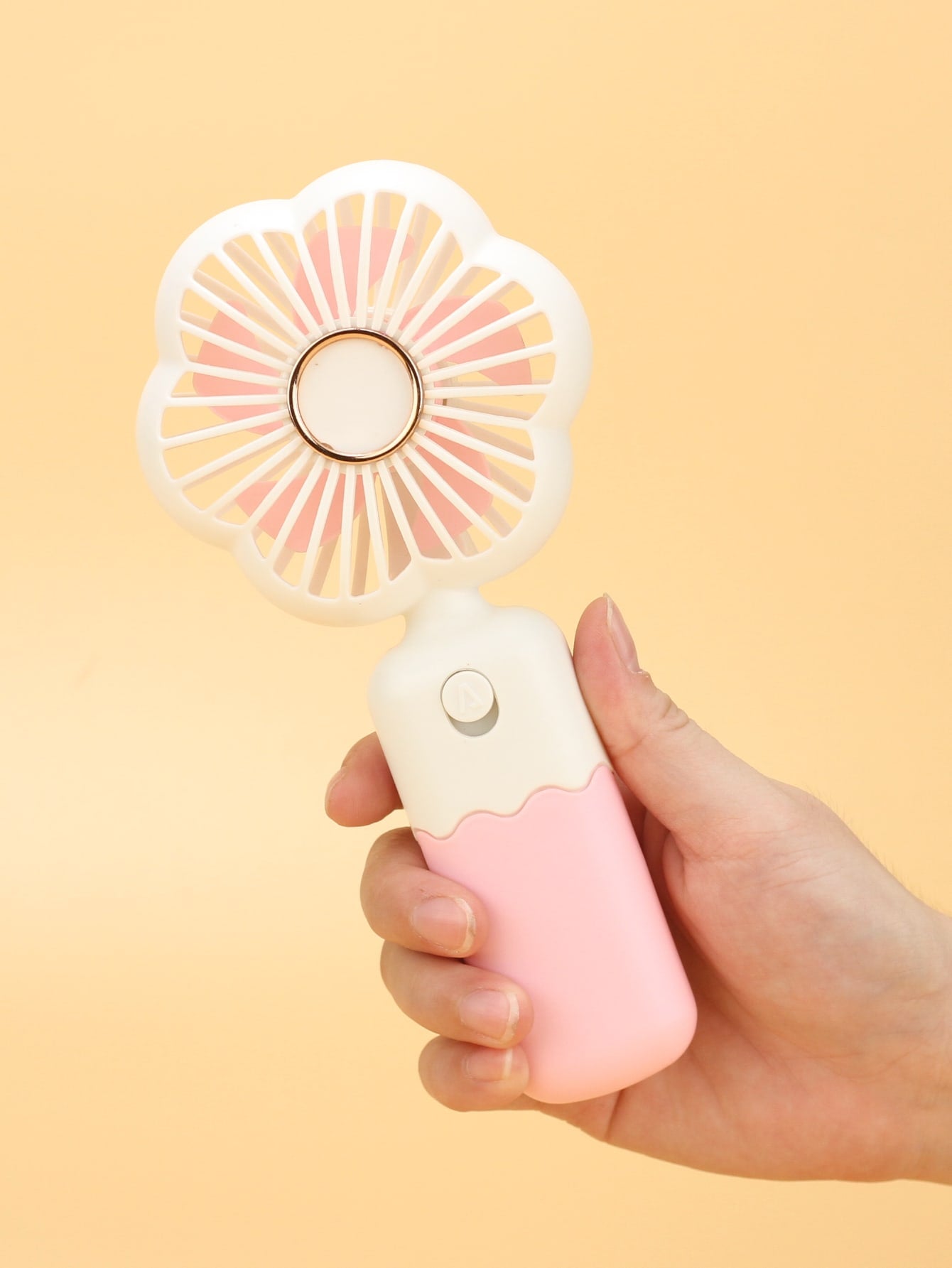 1pc Mini Portable Handheld Fan With Aa Battery-Pink-1