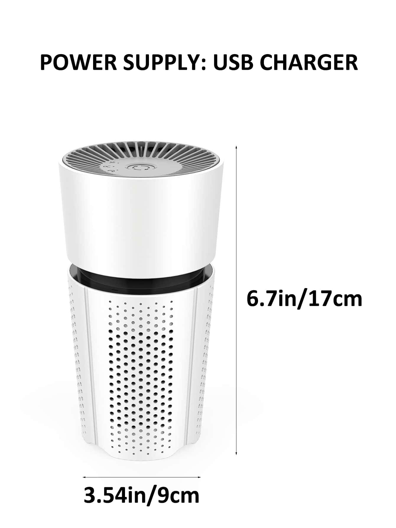 1pc Usb-powered Air Purifier M6, Suitable For Bedroom, Car, Office, Desktop Use-White-3