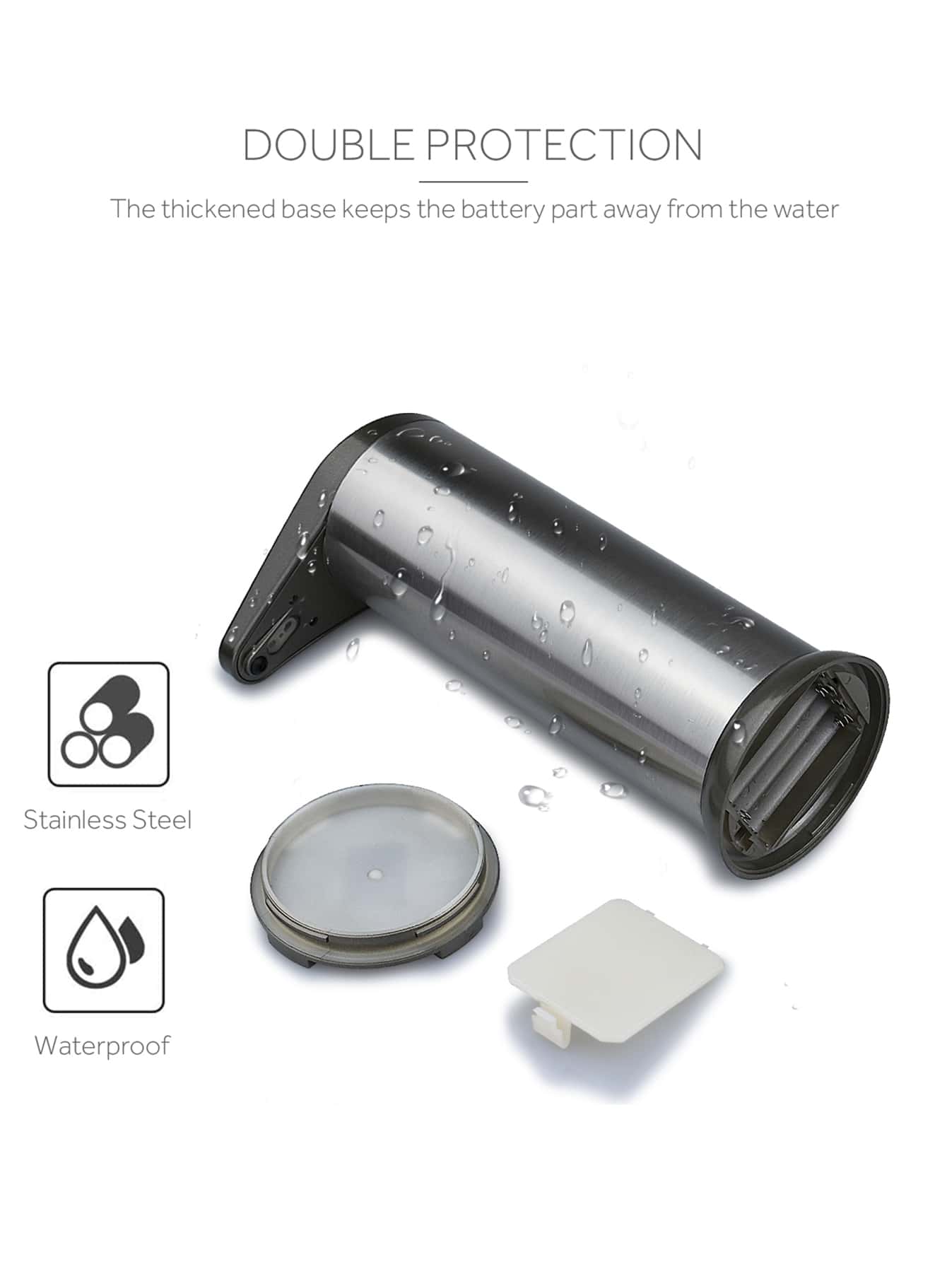 199pcs Black Battery-powered Infrared Sensor Automatic Soap Dispenser-Black-4