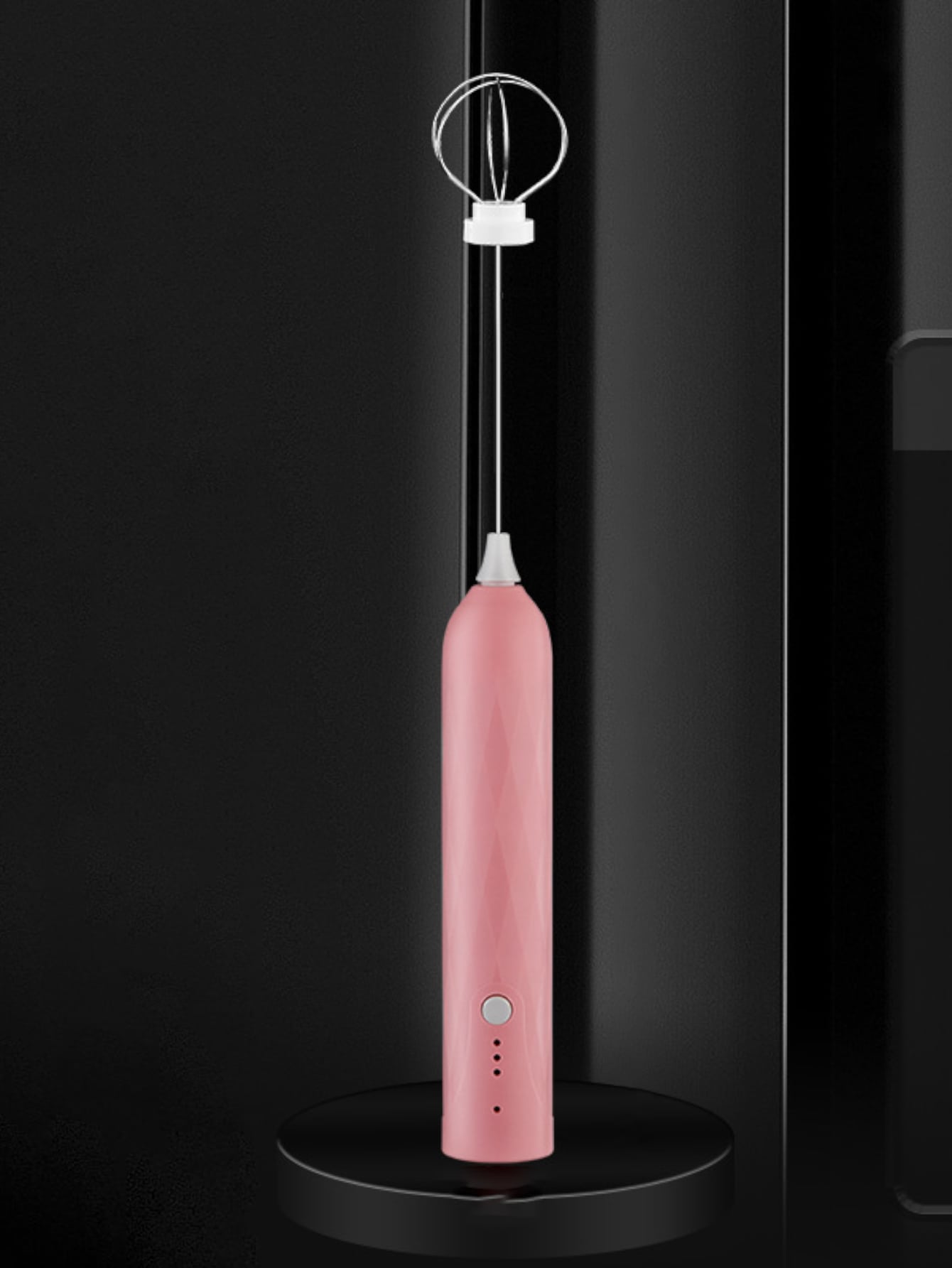 1pc Dual-purpose Rechargeable High-speed Milk Frother-Pink-1